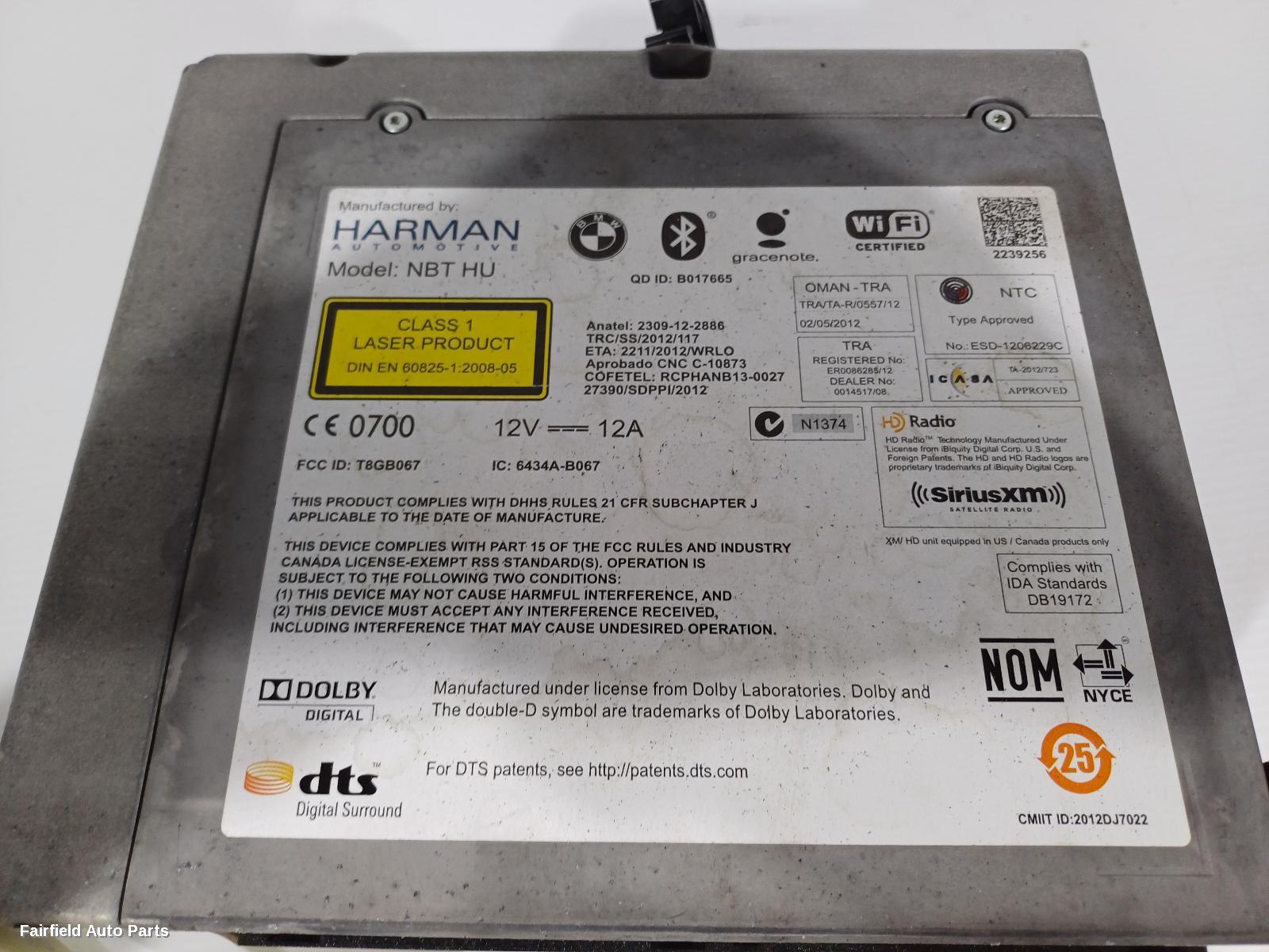 2011-2018 Bmw 6 Series Radio Cd Dvd Sat Tv