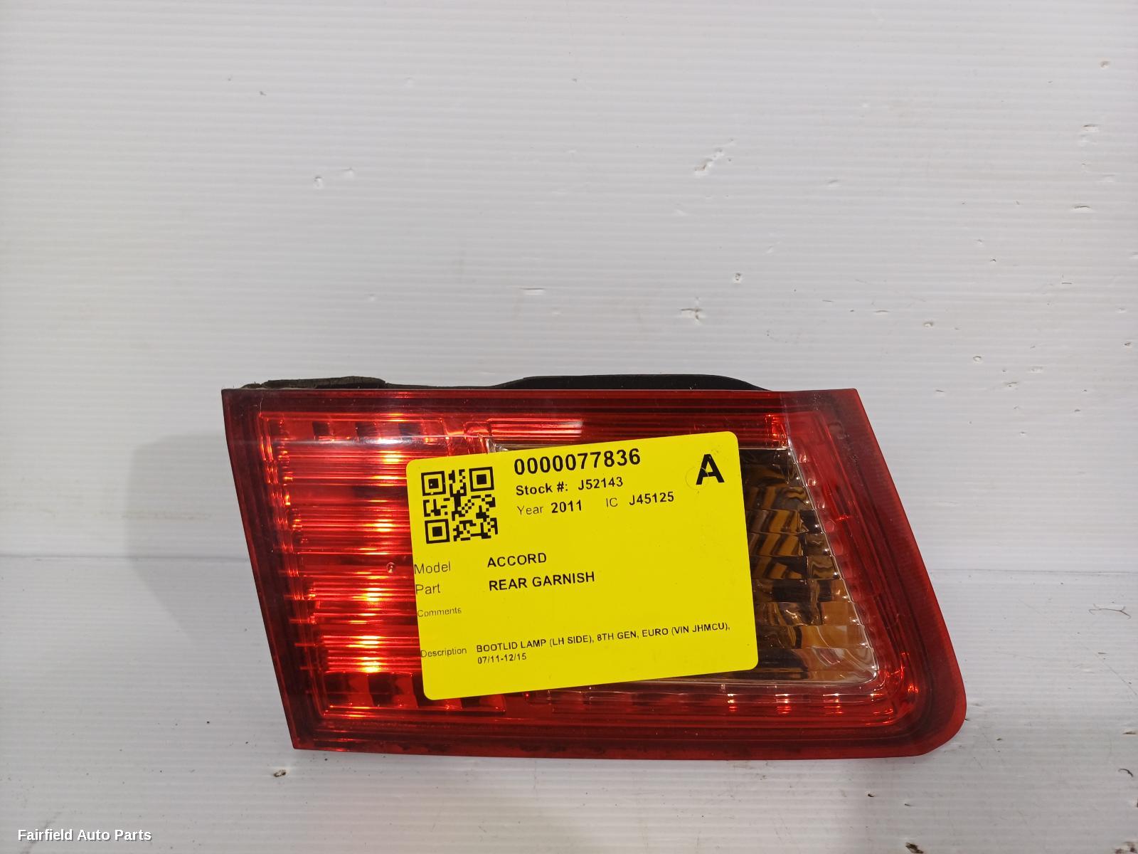 2011-2015 Honda Accord Rear Garnish
