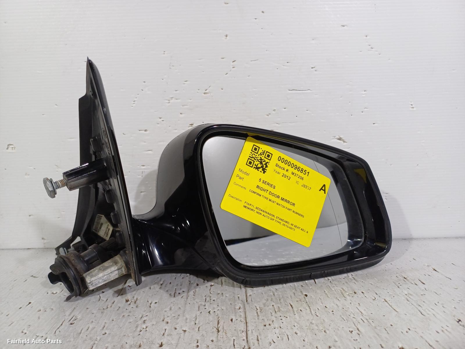 2010-2013 Bmw 5 Series Right Door Mirror