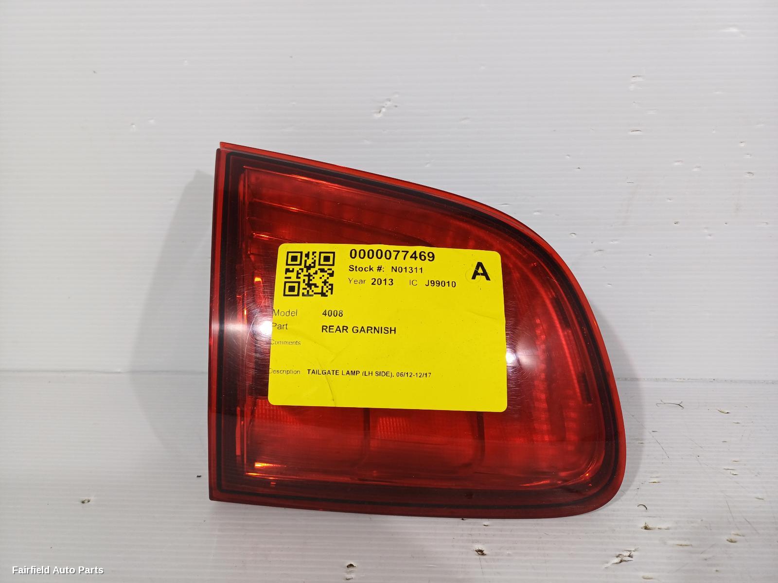 2012-2017 Peugeot 4008 Rear Garnish
