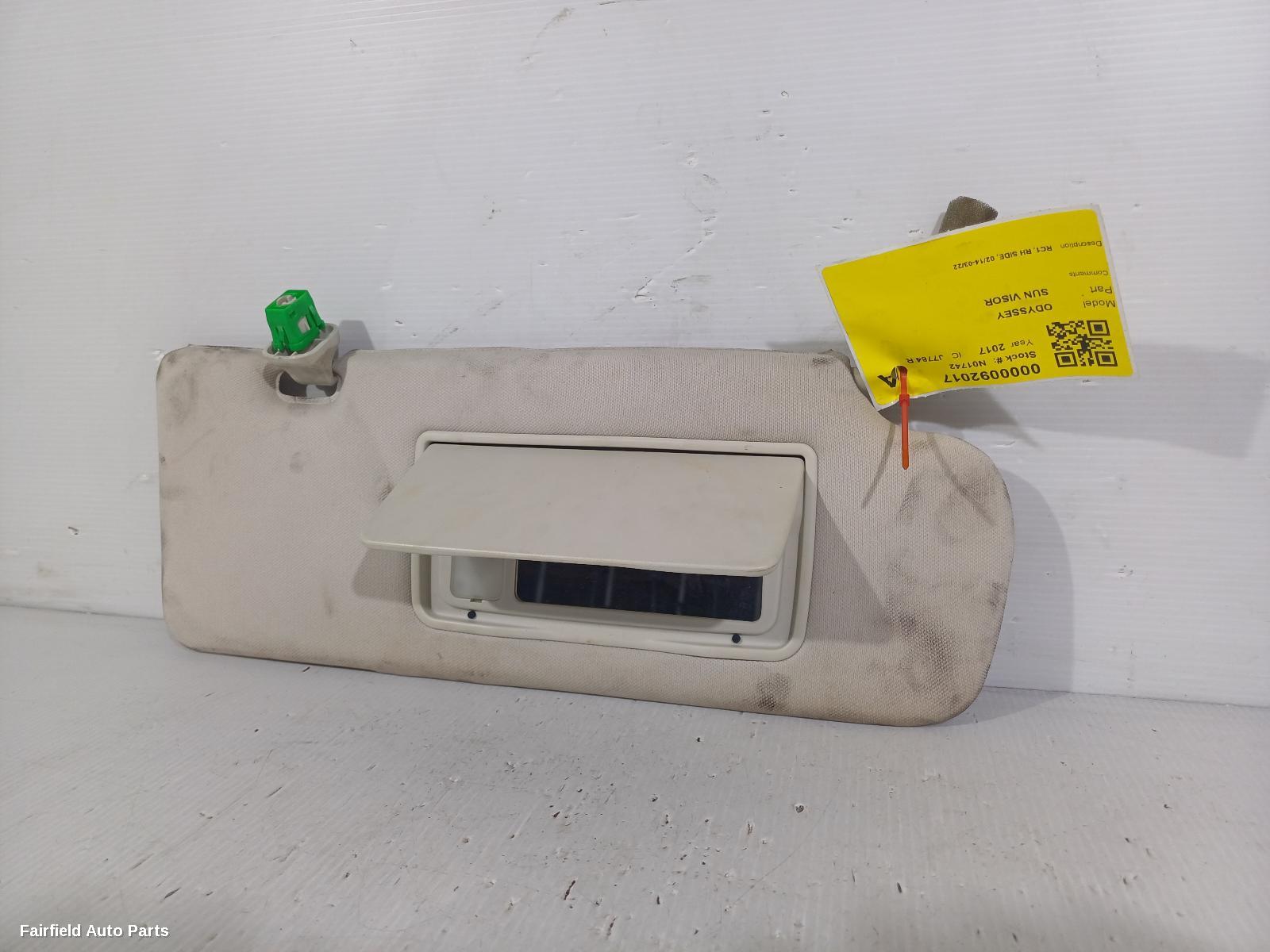 2014-2022 Honda Odyssey Sunvisor