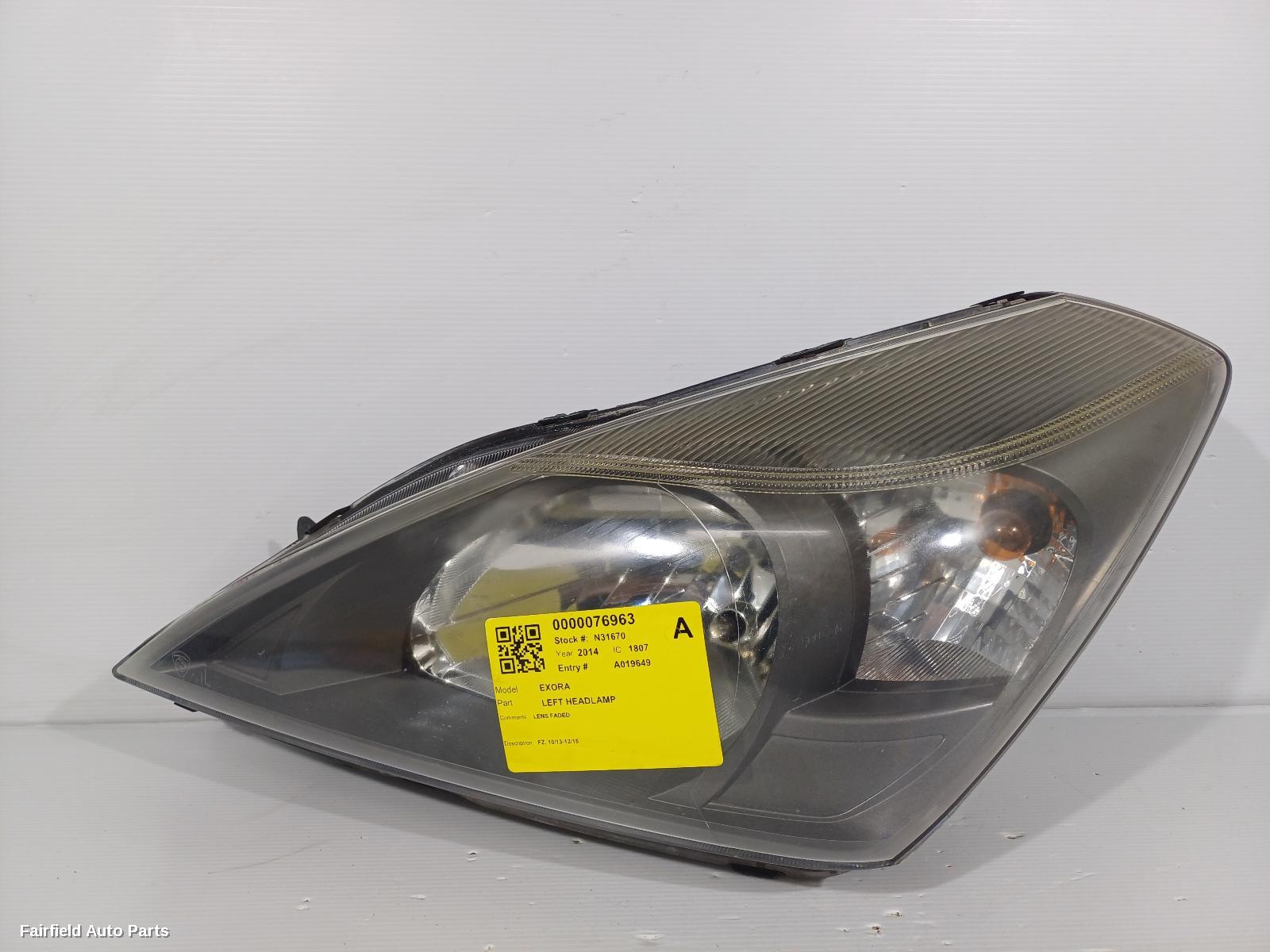 2013-2016 Proton Exora Left Headlamp