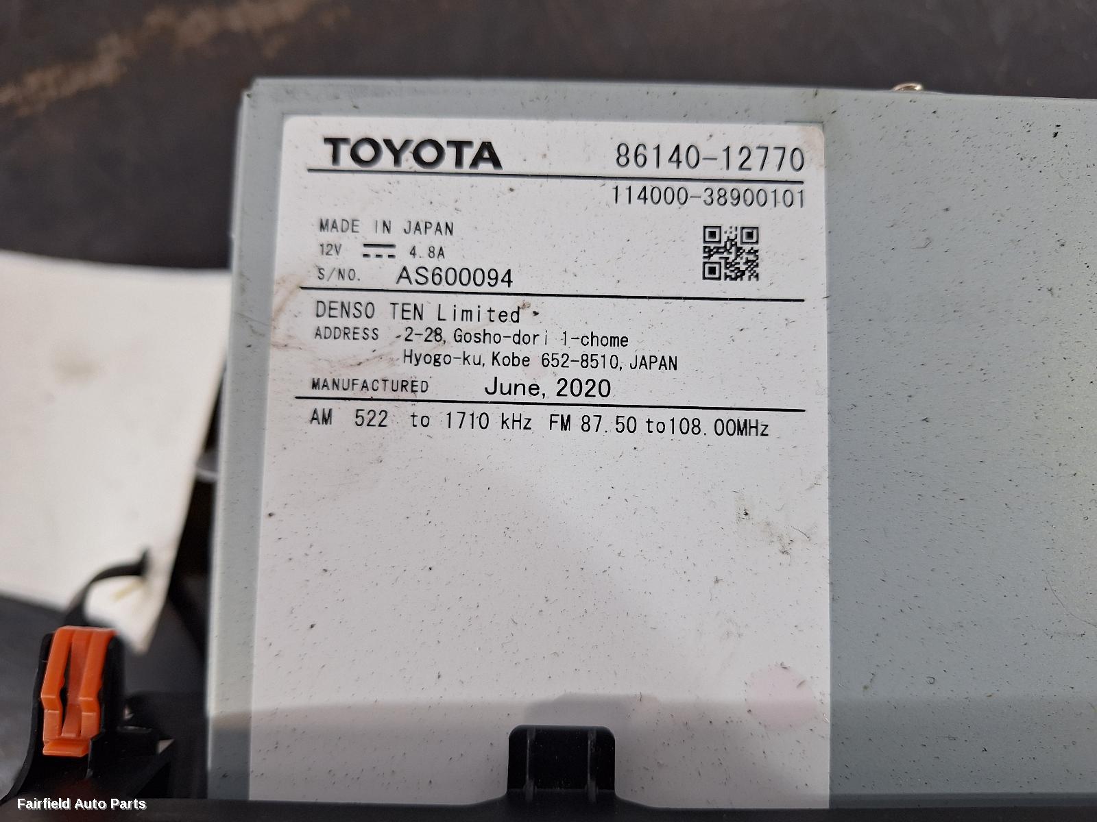 2018-2024 Toyota Corolla Radio Cd Dvd Sat Tv