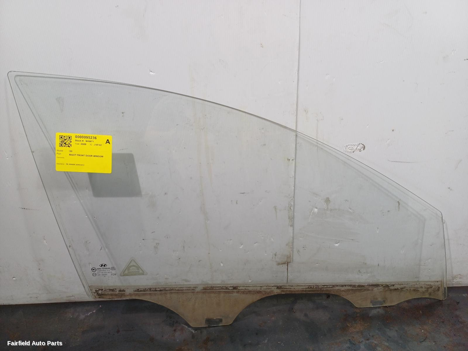 2009-2012 Hyundai I30 Right Front Door Window