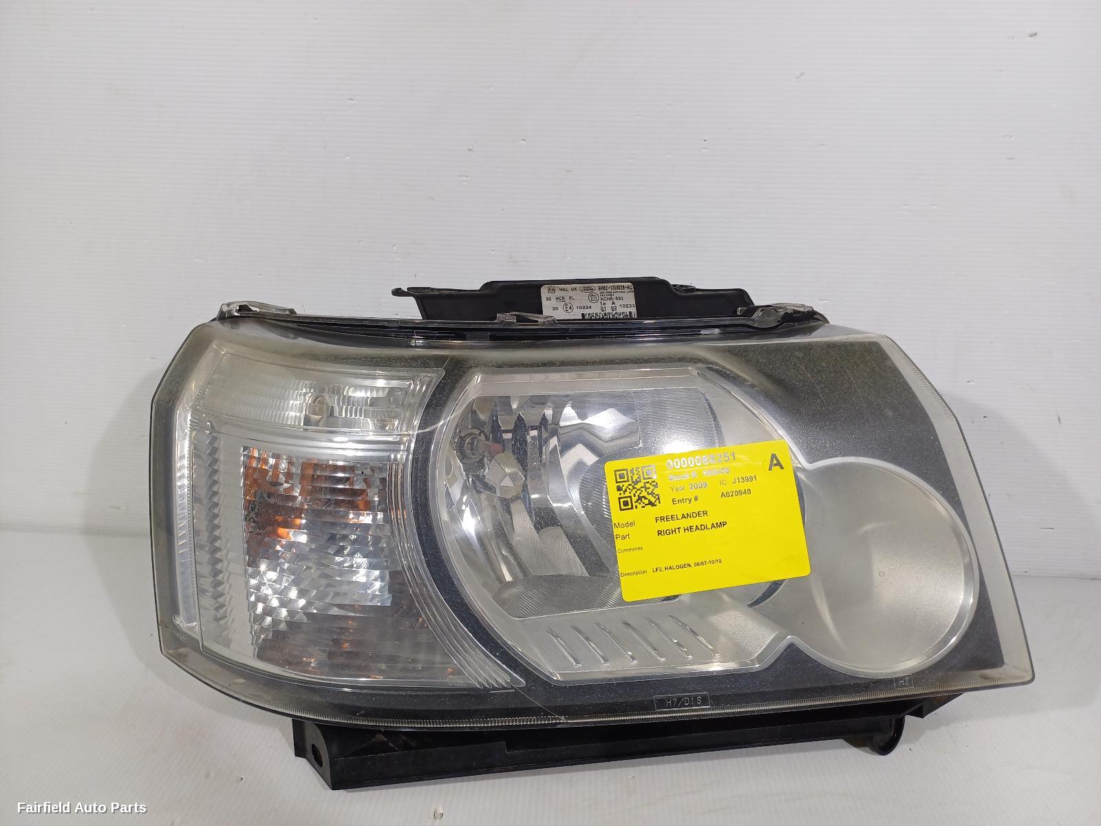 2007-2010 Land Rover Freelander Right Headlamp
