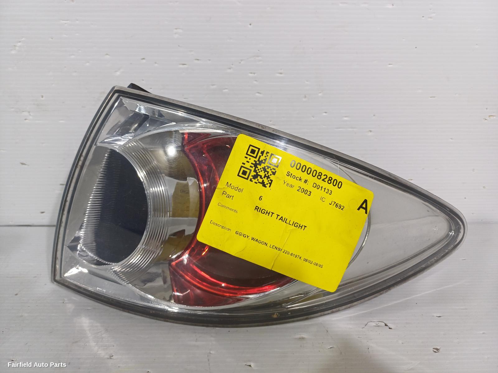 2002-2005 Mazda 6 Right Taillight