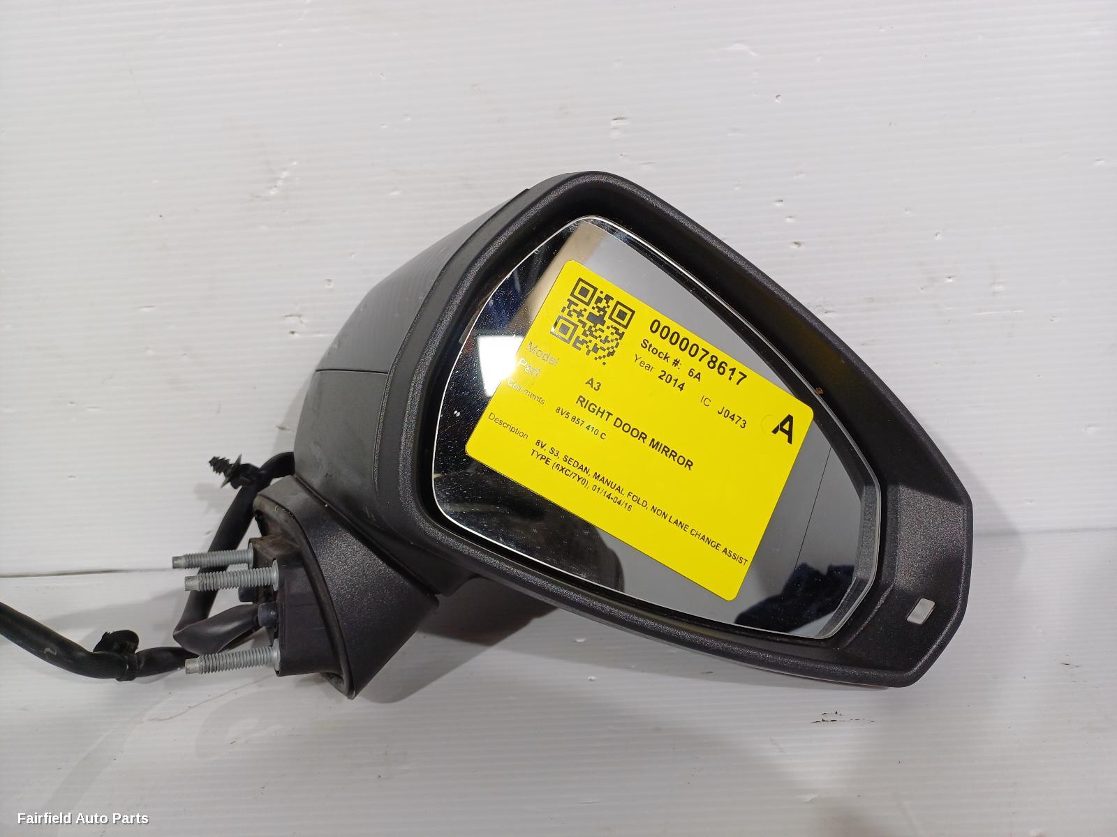 2014-2016 Audi A3 Right Door Mirror