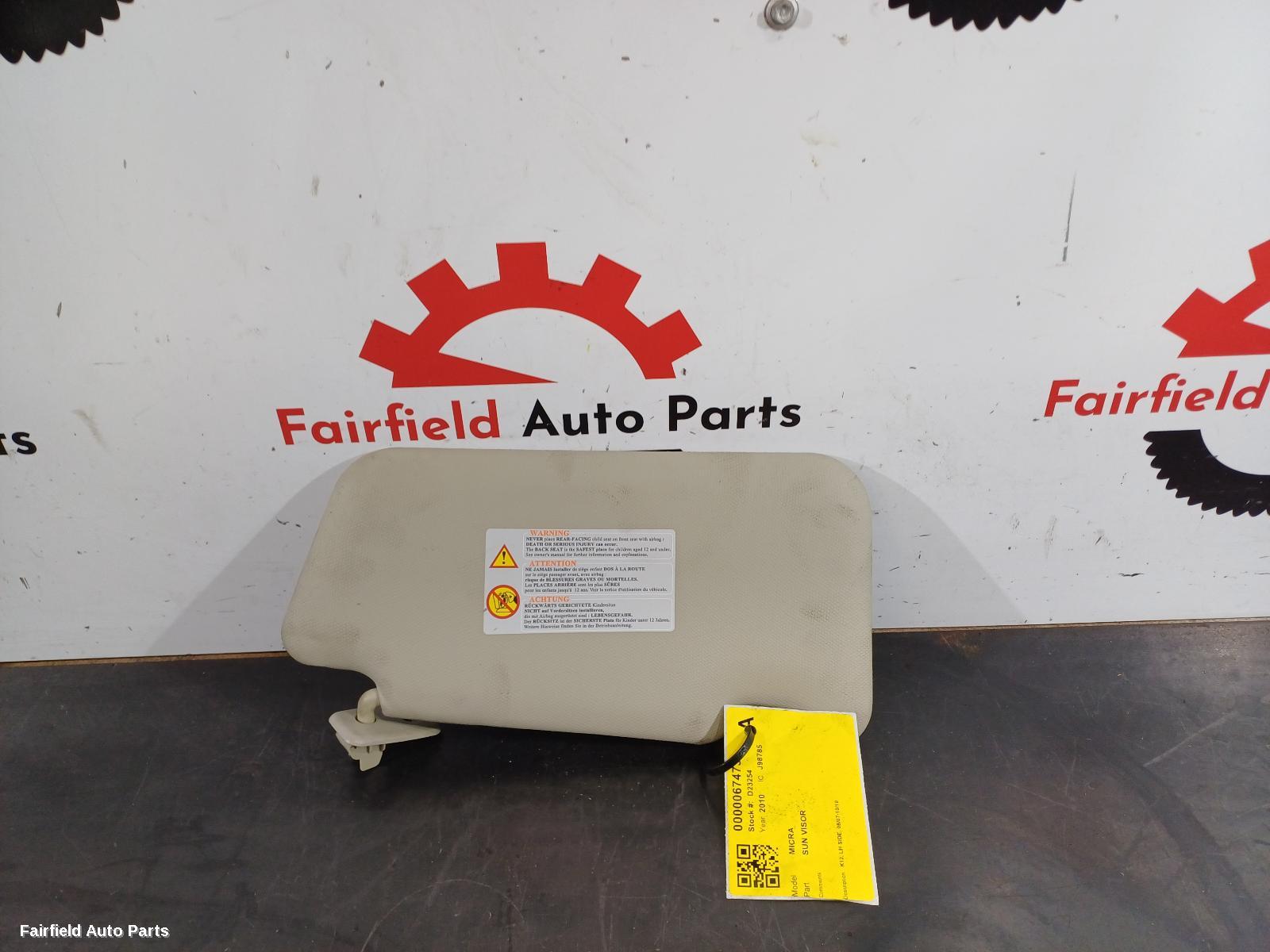 2007-2010 Nissan Micra Sunvisor