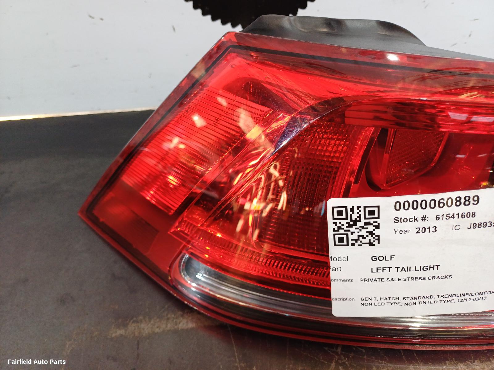 2012-2017 Volkswagen Golf Left Taillight