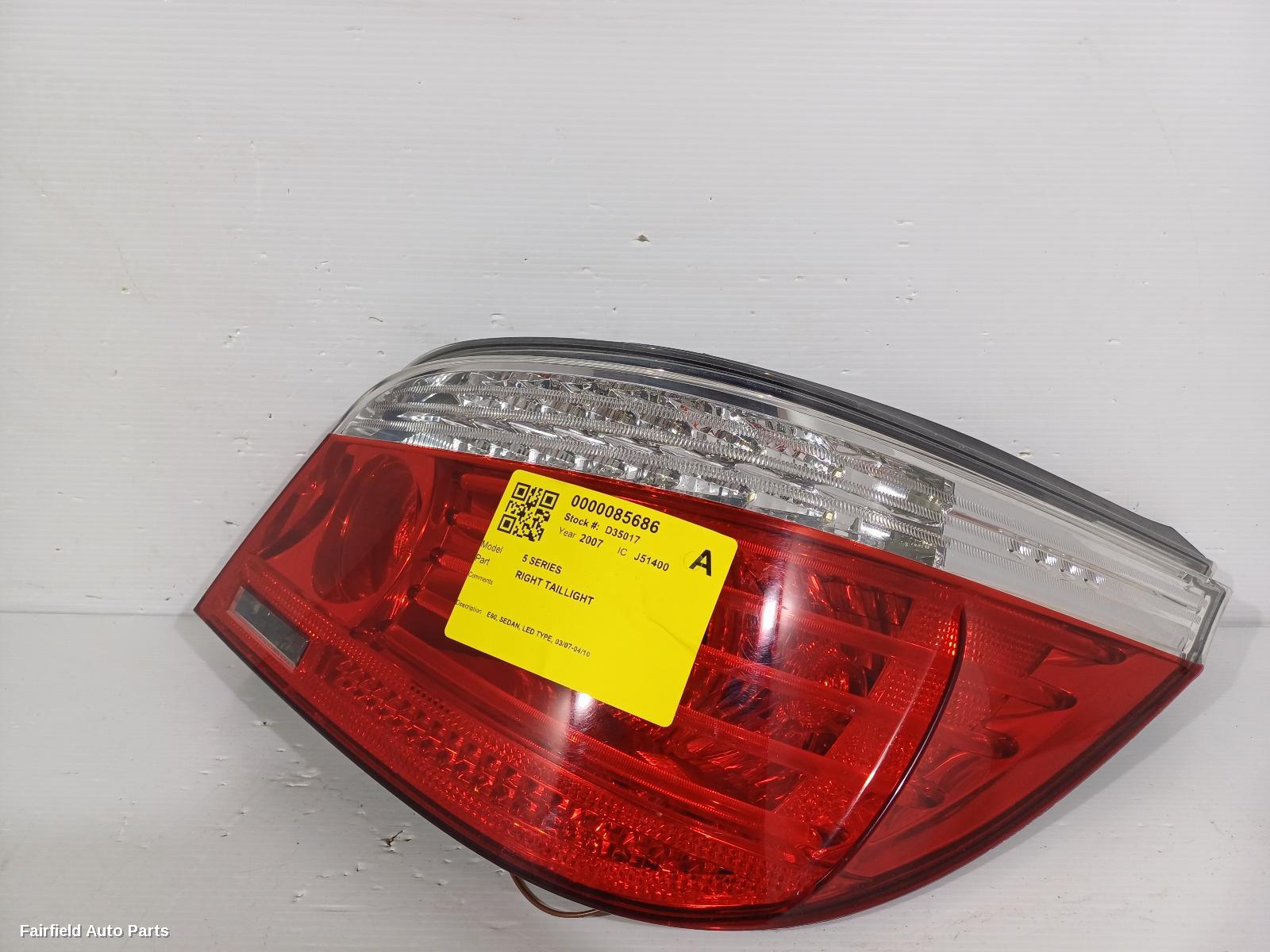 2007-2010 Bmw 5 Series Right Taillight