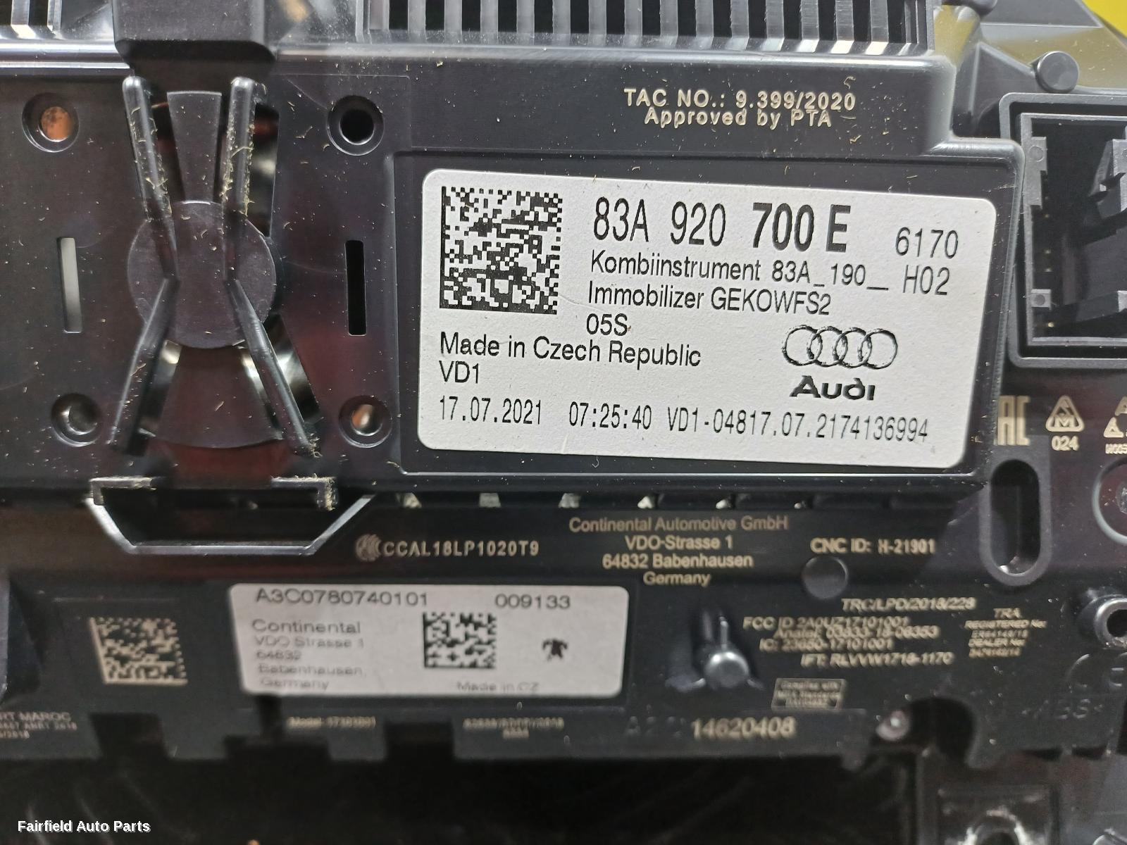 2019-2025 Audi Q3 Instrument Cluster