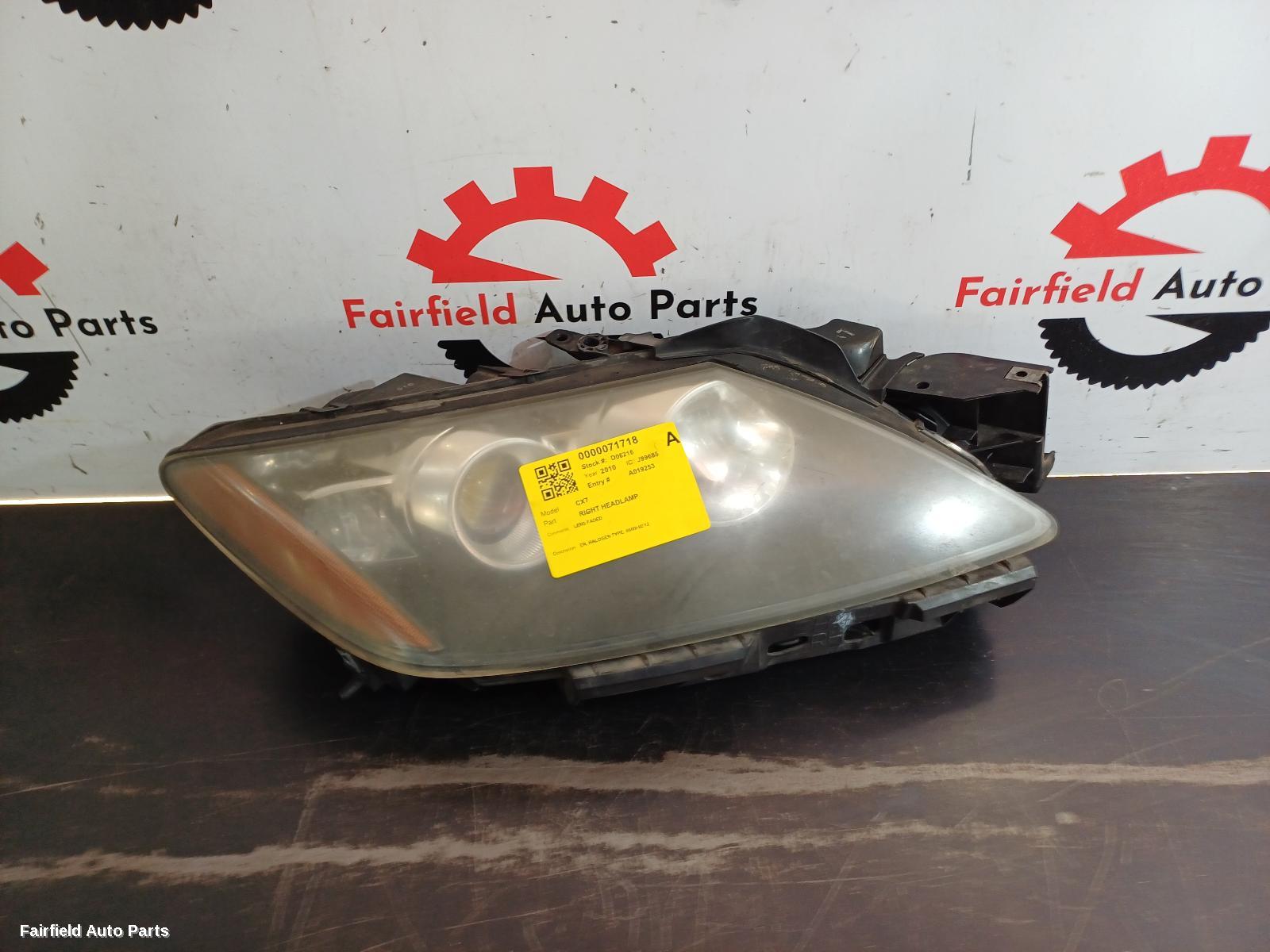 2009-2012 Mazda Cx7 Right Headlamp