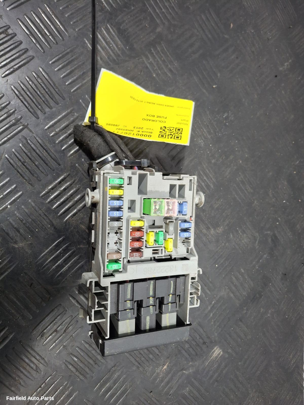 2012-2020 Holden Colorado Fuse Box