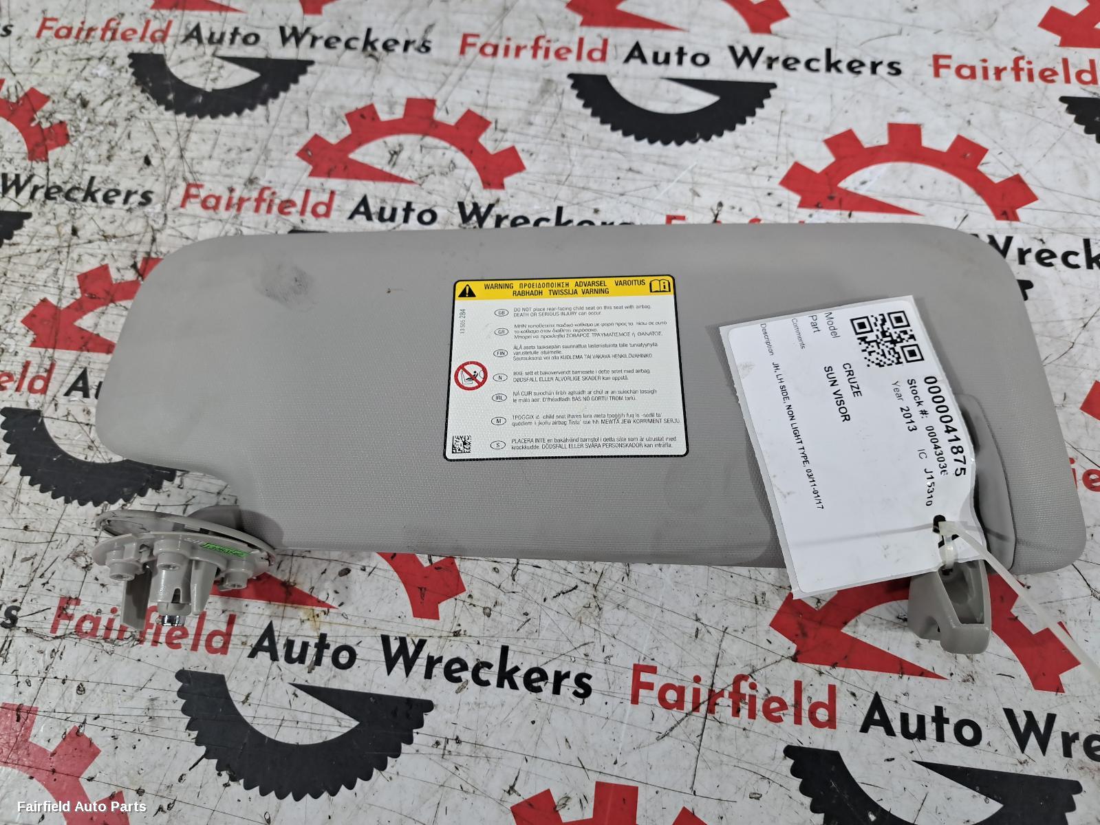 2011-2017 Holden Cruze Sunvisor