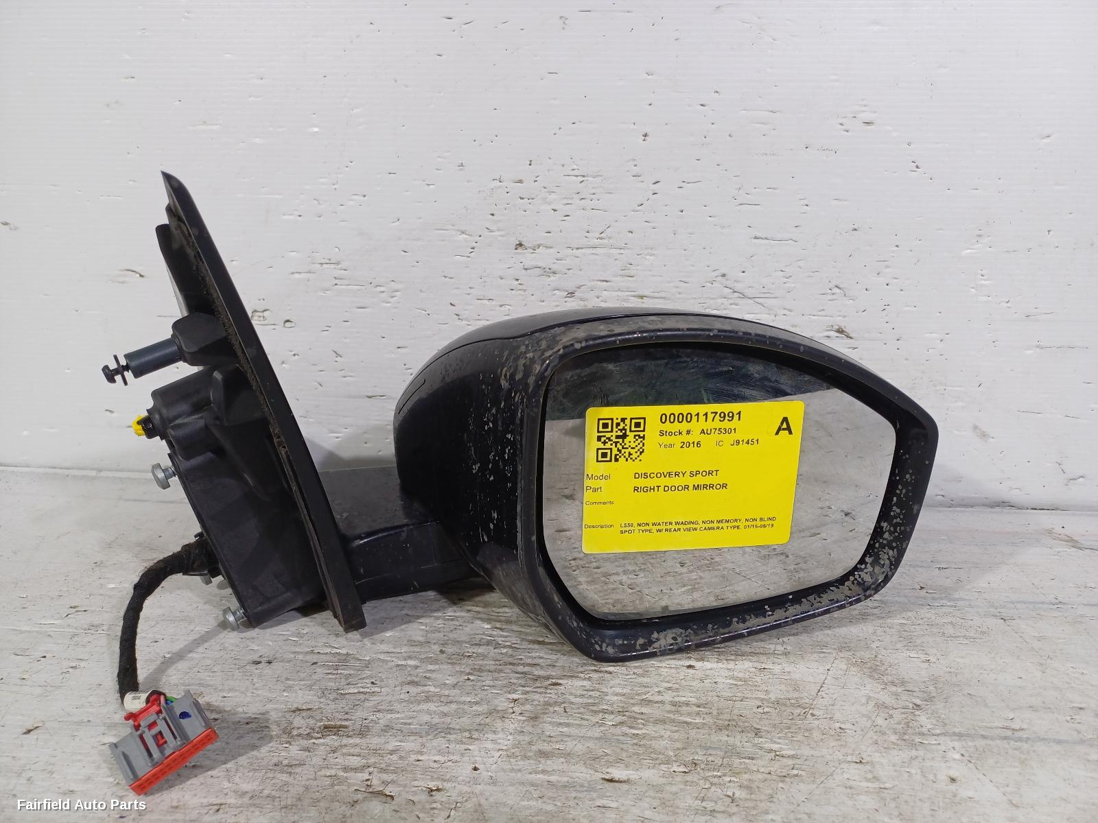 2015-2019 Land Rover Discovery Sport Right Door Mirror