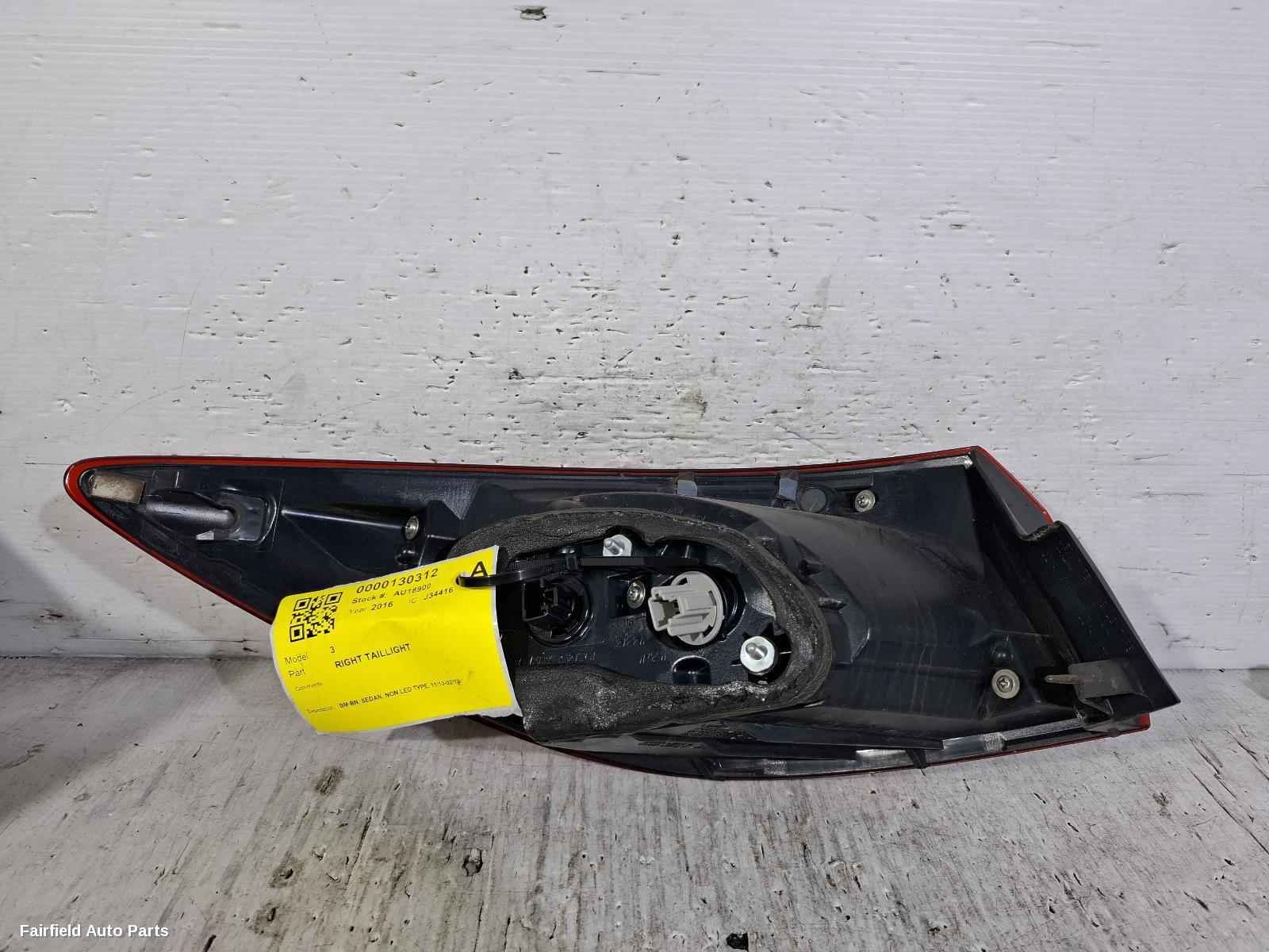 2013-2019 Mazda 3 Right Taillight