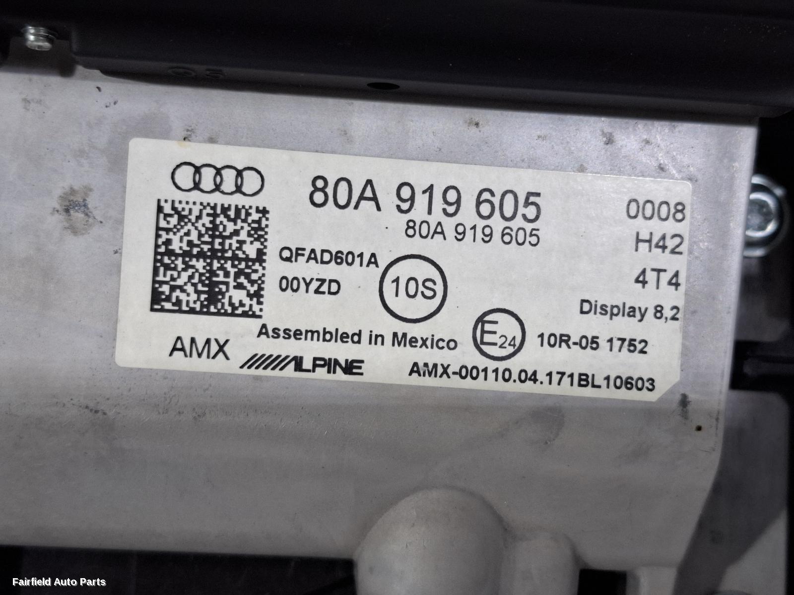 2017-2020 Audi Q5 Radio Cd Dvd Sat Tv