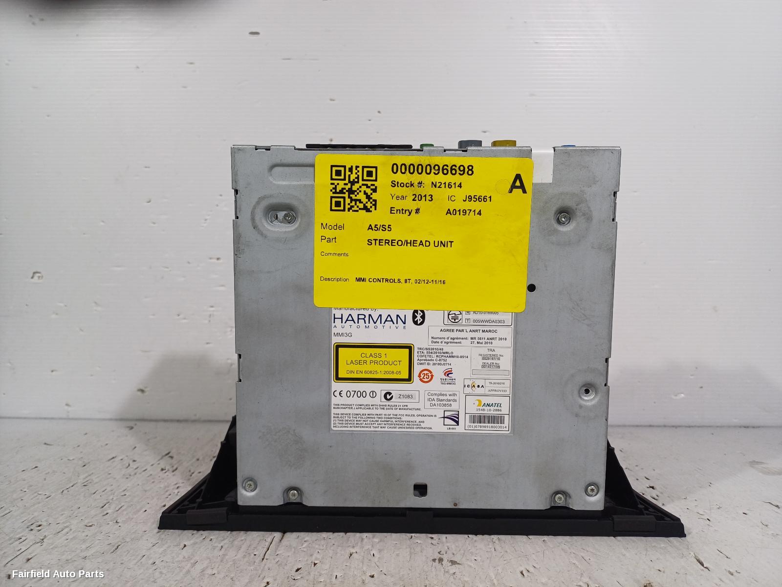 2012-2016 Audi A5 Radio Cd Dvd Sat Tv