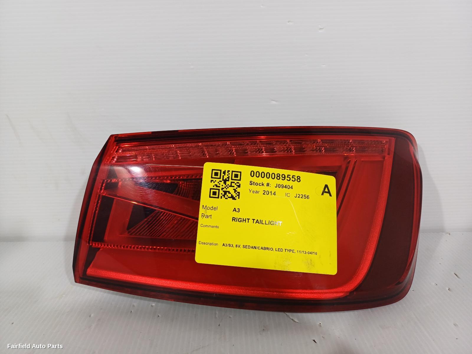 2013-2016 Audi A3 Right Taillight