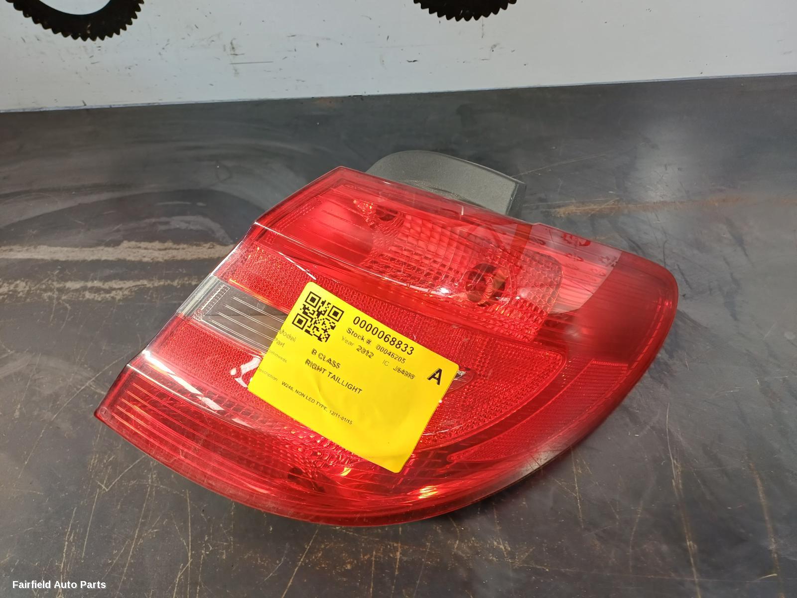 2011-2015 Mercedes B Class Right Taillight