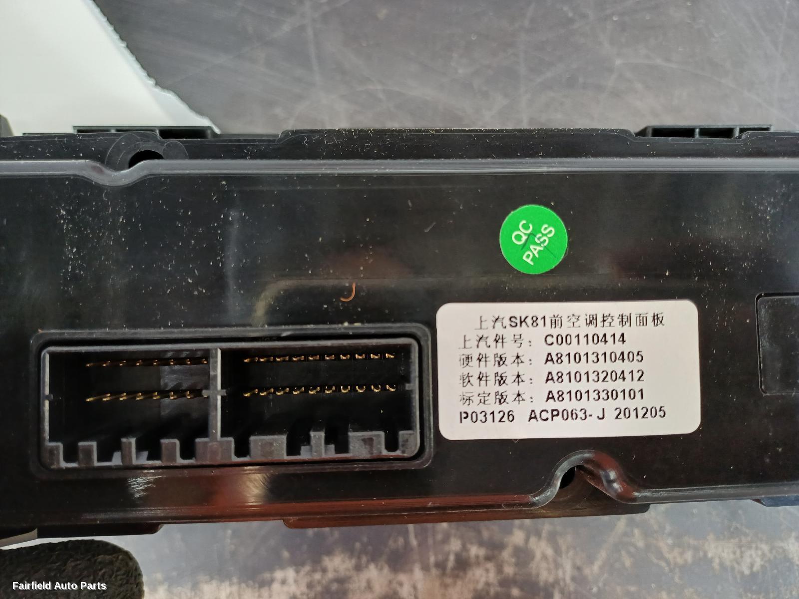 2017-2021 Ldv T60 Heater Ac Controls