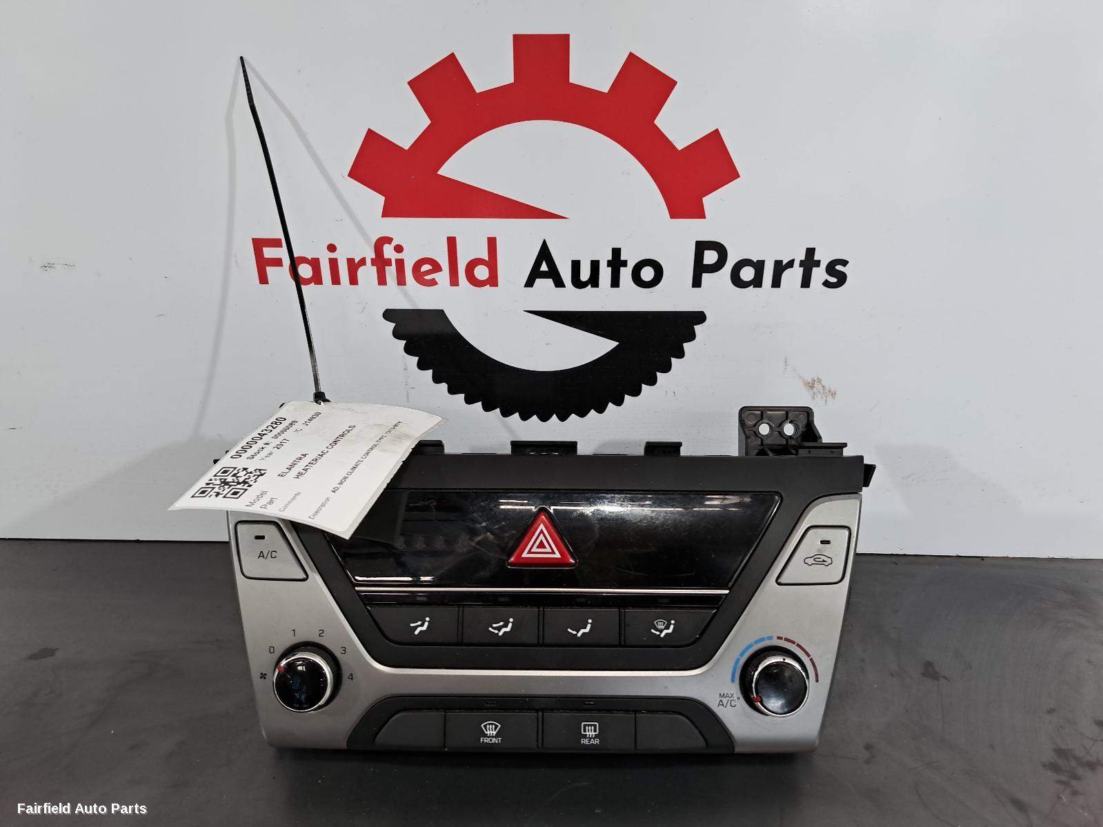 2015-2018 Hyundai Elantra Heater Ac Controls