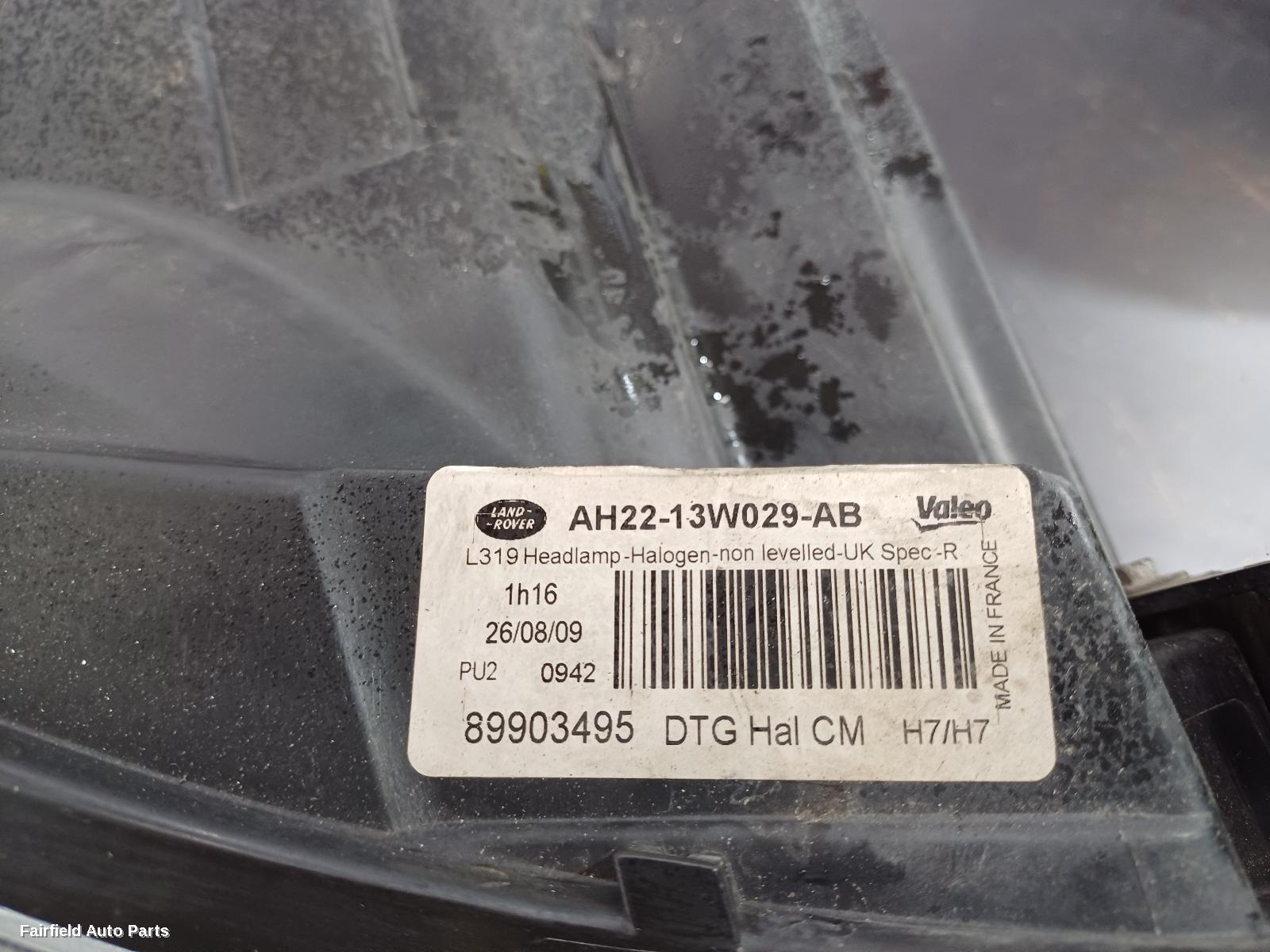 2009-2014 Land Rover Discovery Right Headlamp