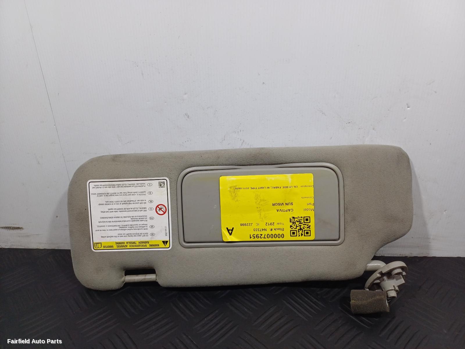 2011-2018 Holden Captiva Sunvisor