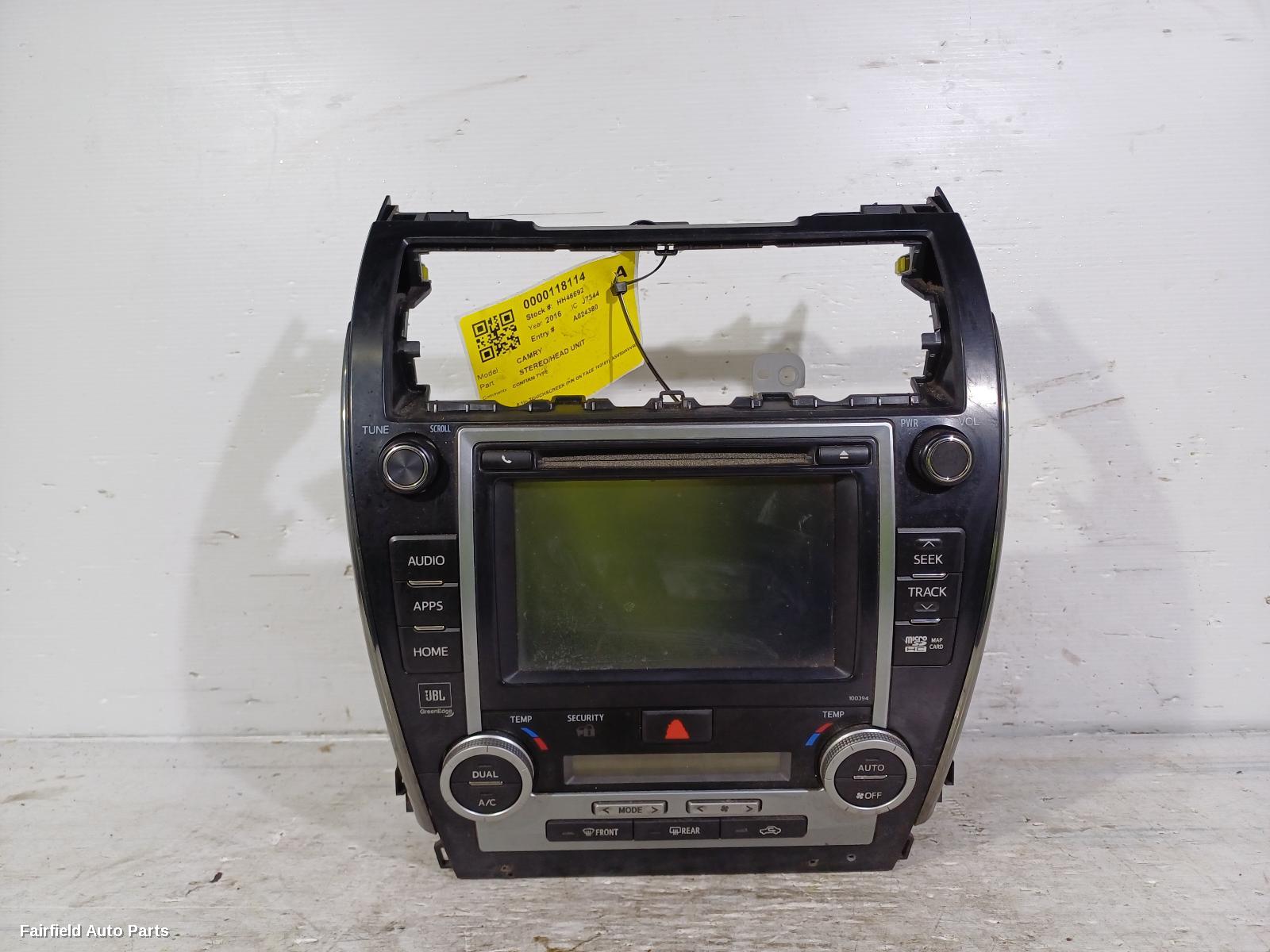 2015-2017 Toyota Camry Radio Cd Dvd Sat Tv