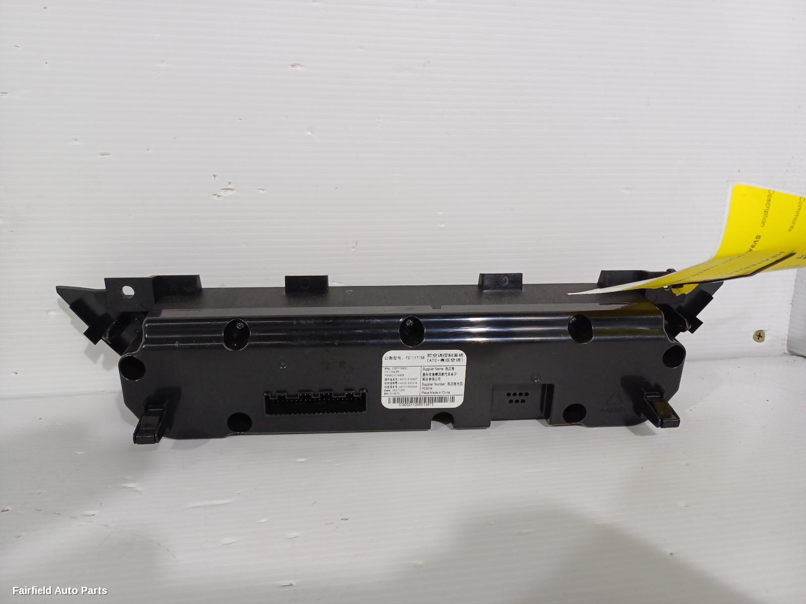 2017-2025 Ldv D90 Heater Ac Controls
