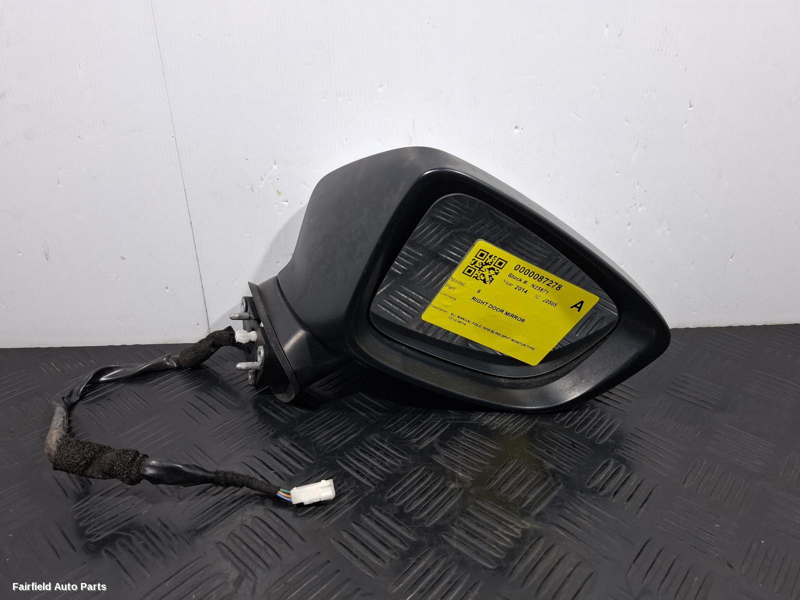 2012-2014 Mazda 6 Right Door Mirror