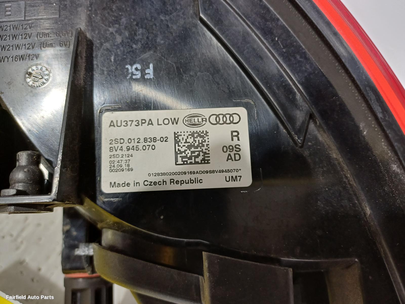 2016-2020 Audi A3 Right Taillight