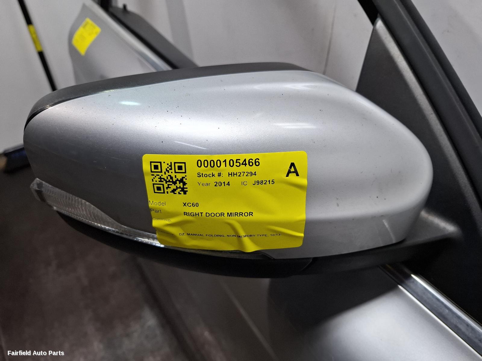 2013-2017 Volvo Xc60 Right Door Mirror
