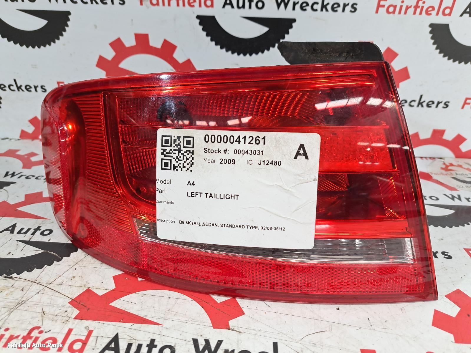 2008-2012 Audi A4 Left Taillight