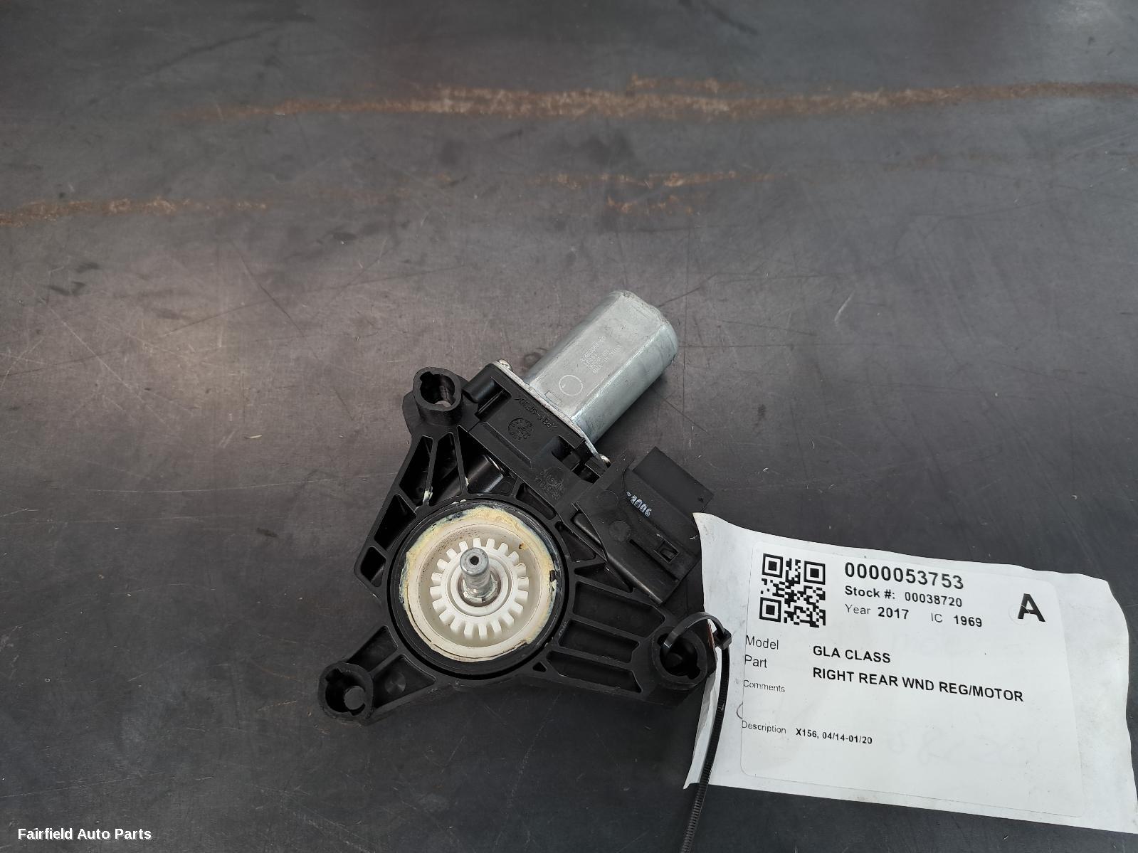 2014-2020 Mercedes Gla Class Right Rear Wnd Reg Motor