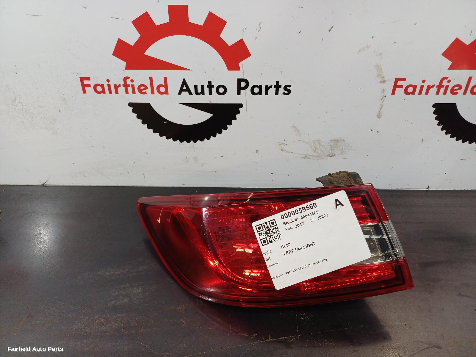 2016-2019 Renault Clio Left Taillight