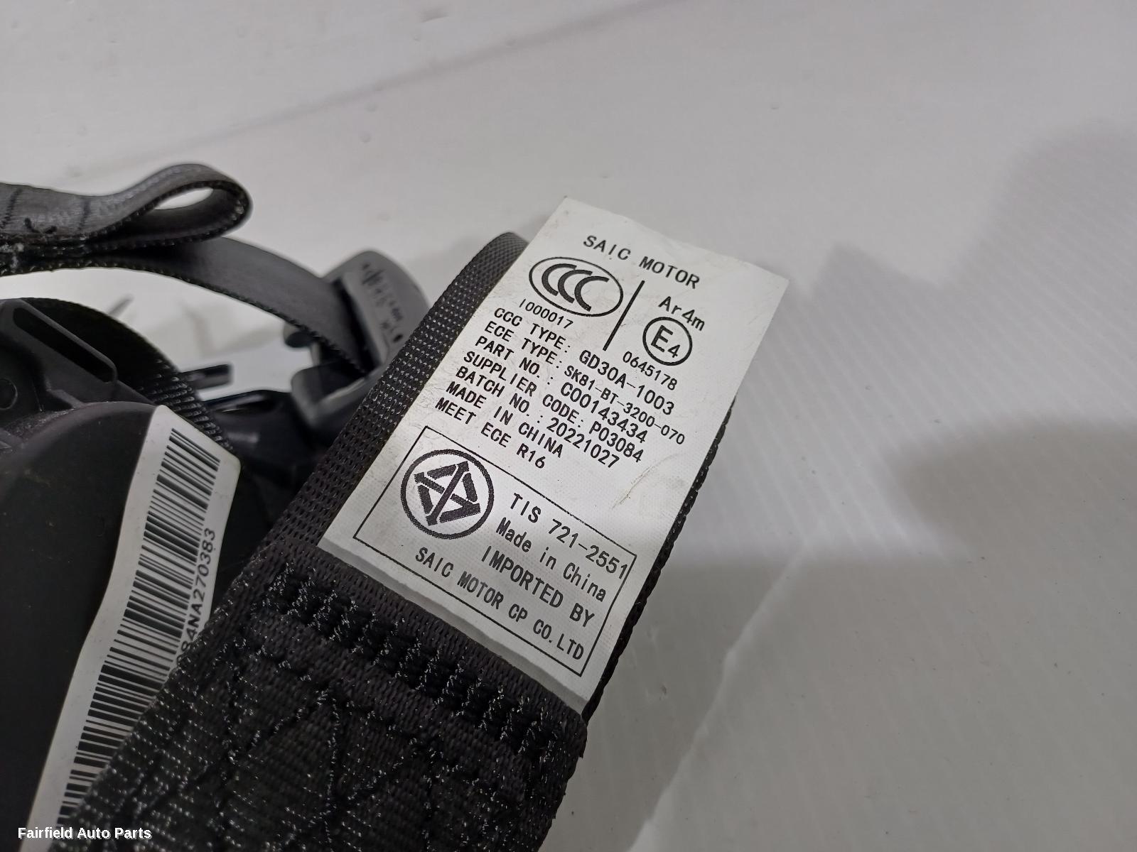 2017-2025 Ldv T60 Seatbelt Stalk