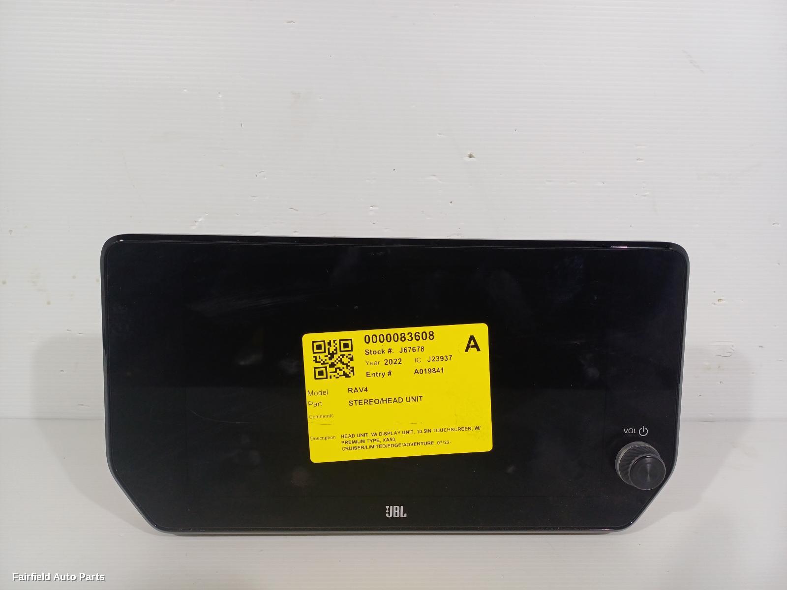 2022-2025 Toyota Rav4 Radio Cd Dvd Sat Tv