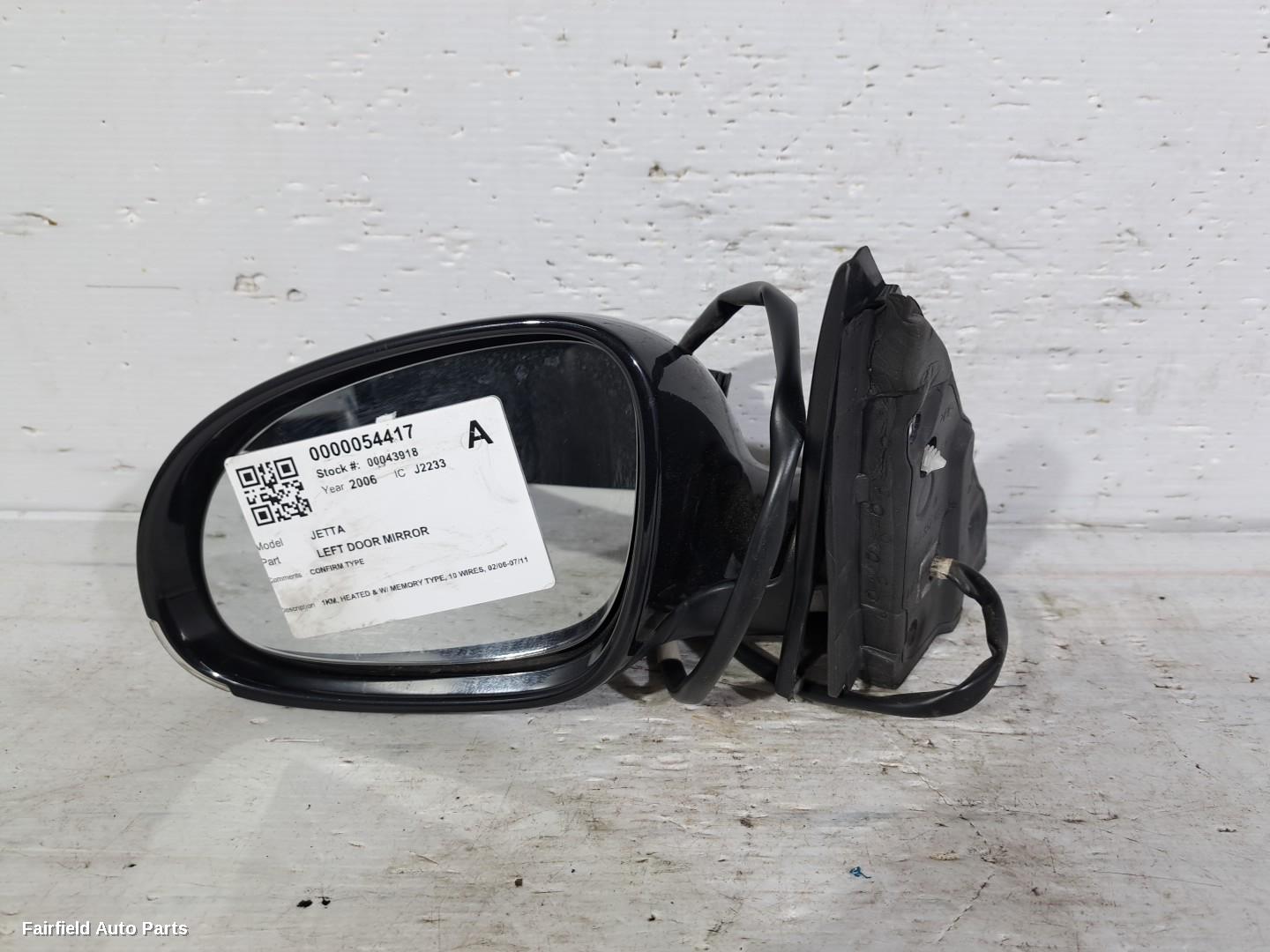 2006-2011 Volkswagen Jetta Left Door Mirror