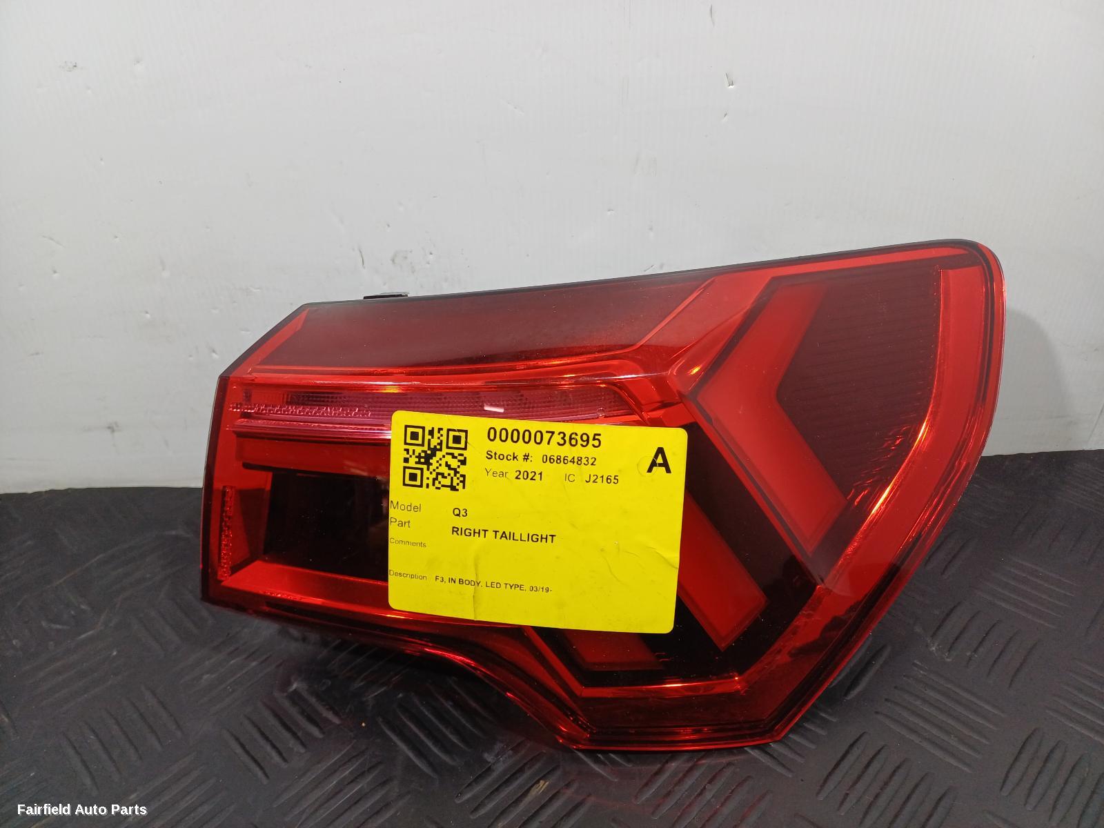 2019-2025 Audi Q3 Right Taillight