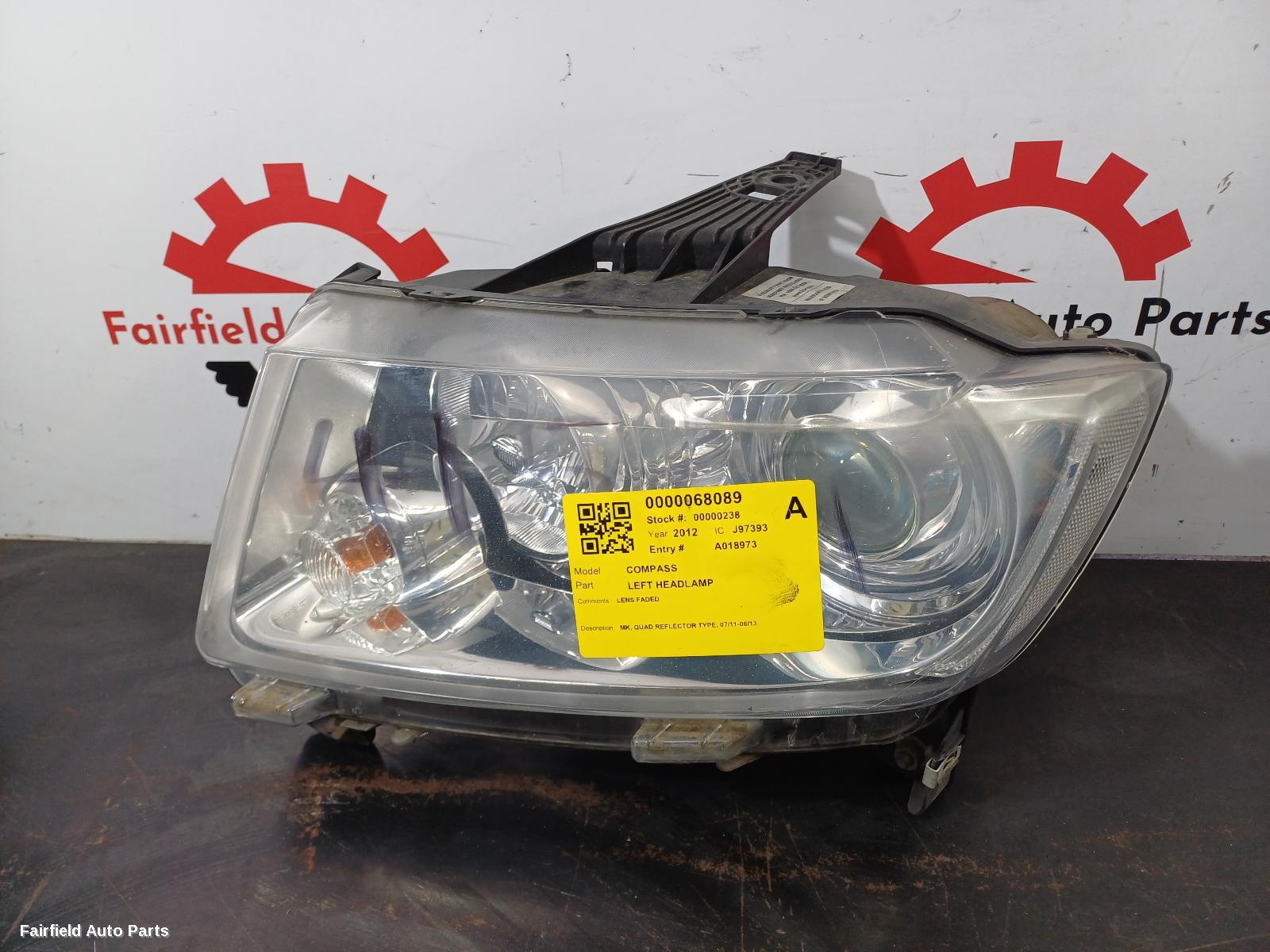 2011-2013 Jeep Compass Left Headlamp