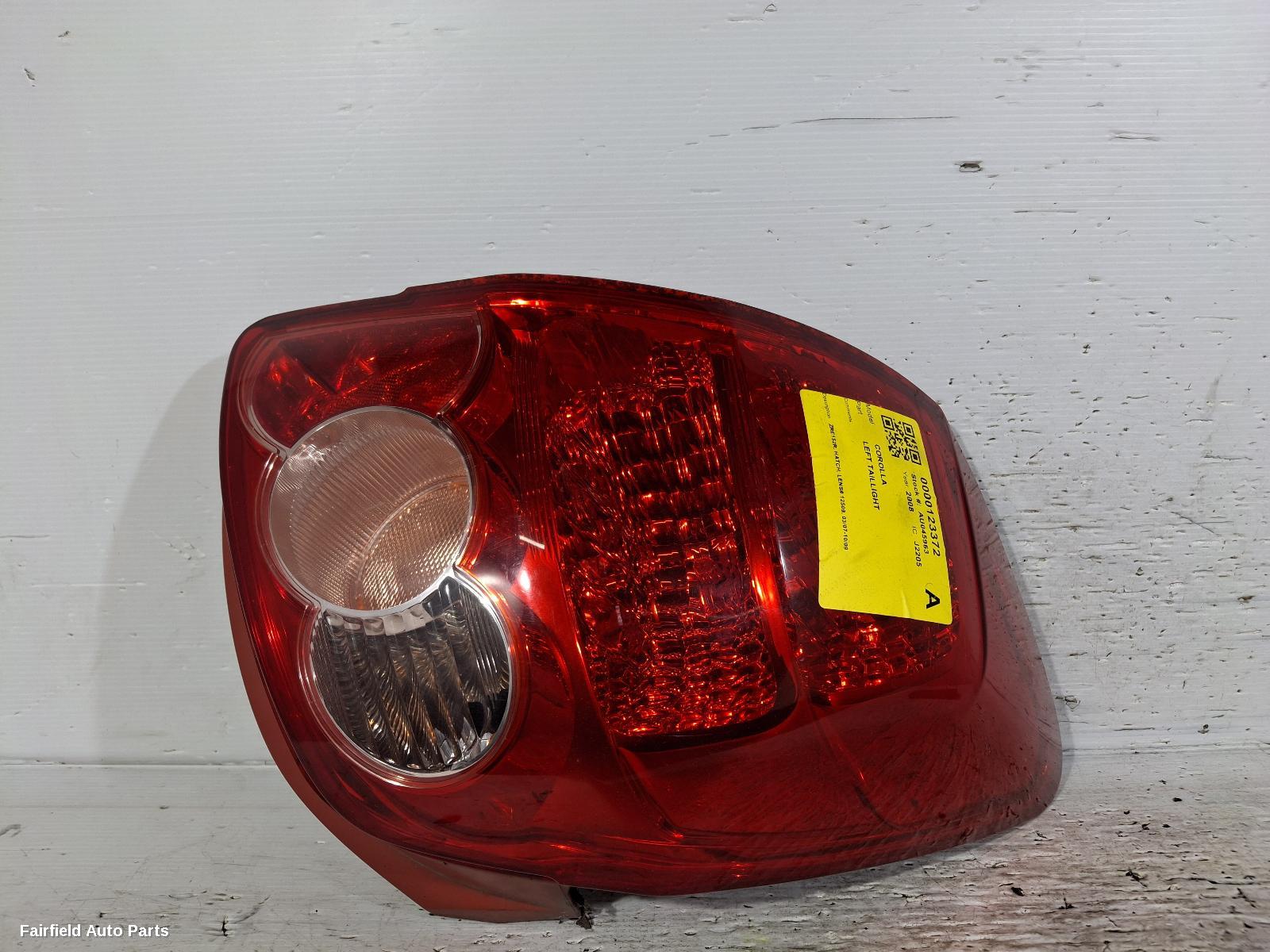 2007-2009 Toyota Corolla Left Taillight