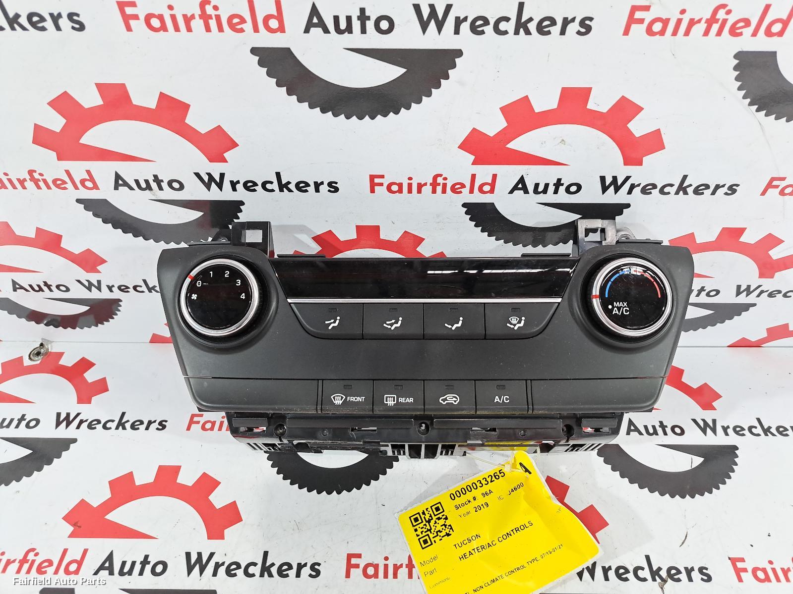 2015-2021 Hyundai Tucson Heater Ac Controls