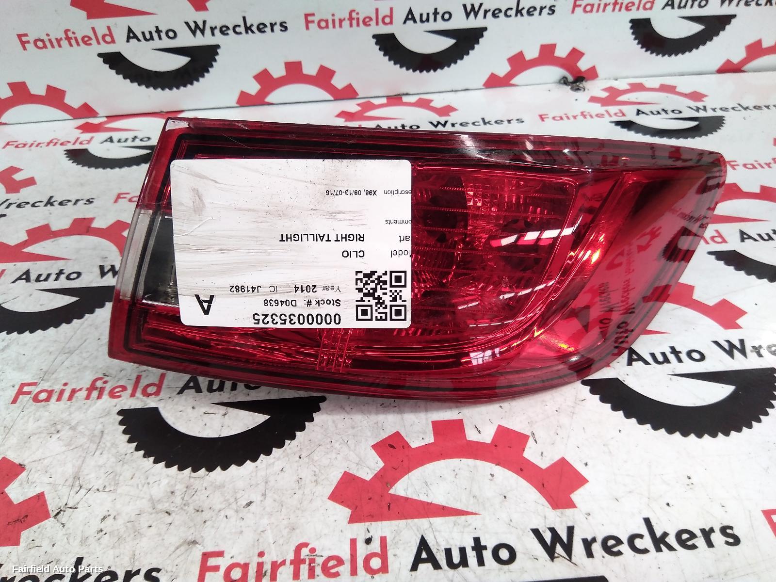 2013-2019 Renault Clio Right Taillight
