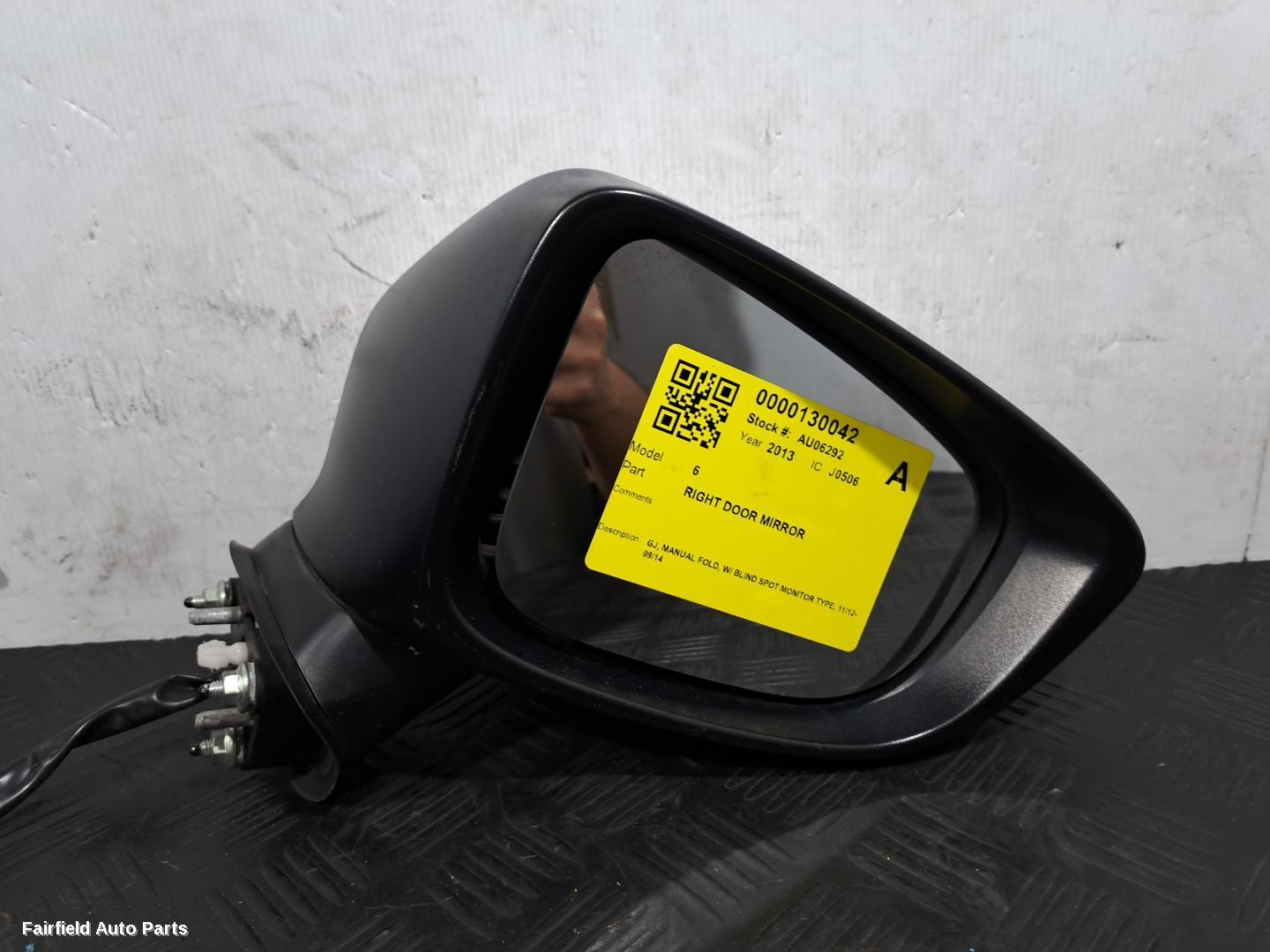 2012-2014 Mazda 6 Right Door Mirror