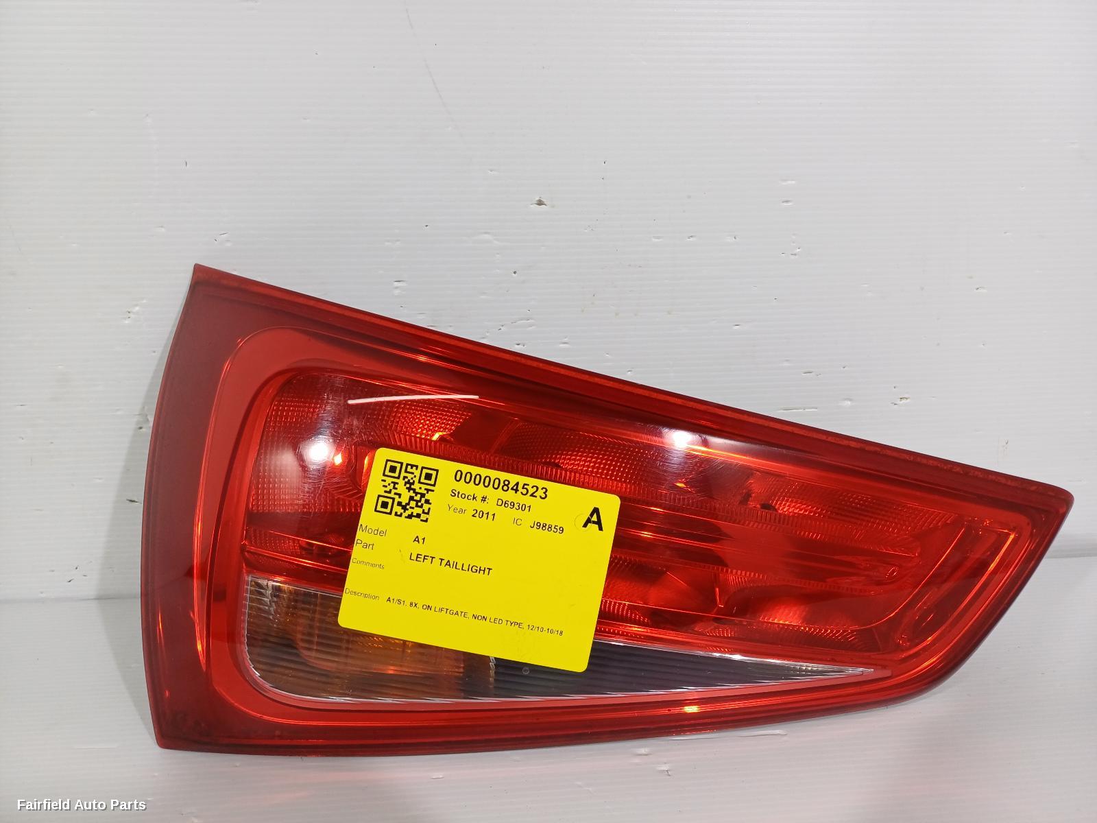 2010-2018 Audi A1 Left Taillight