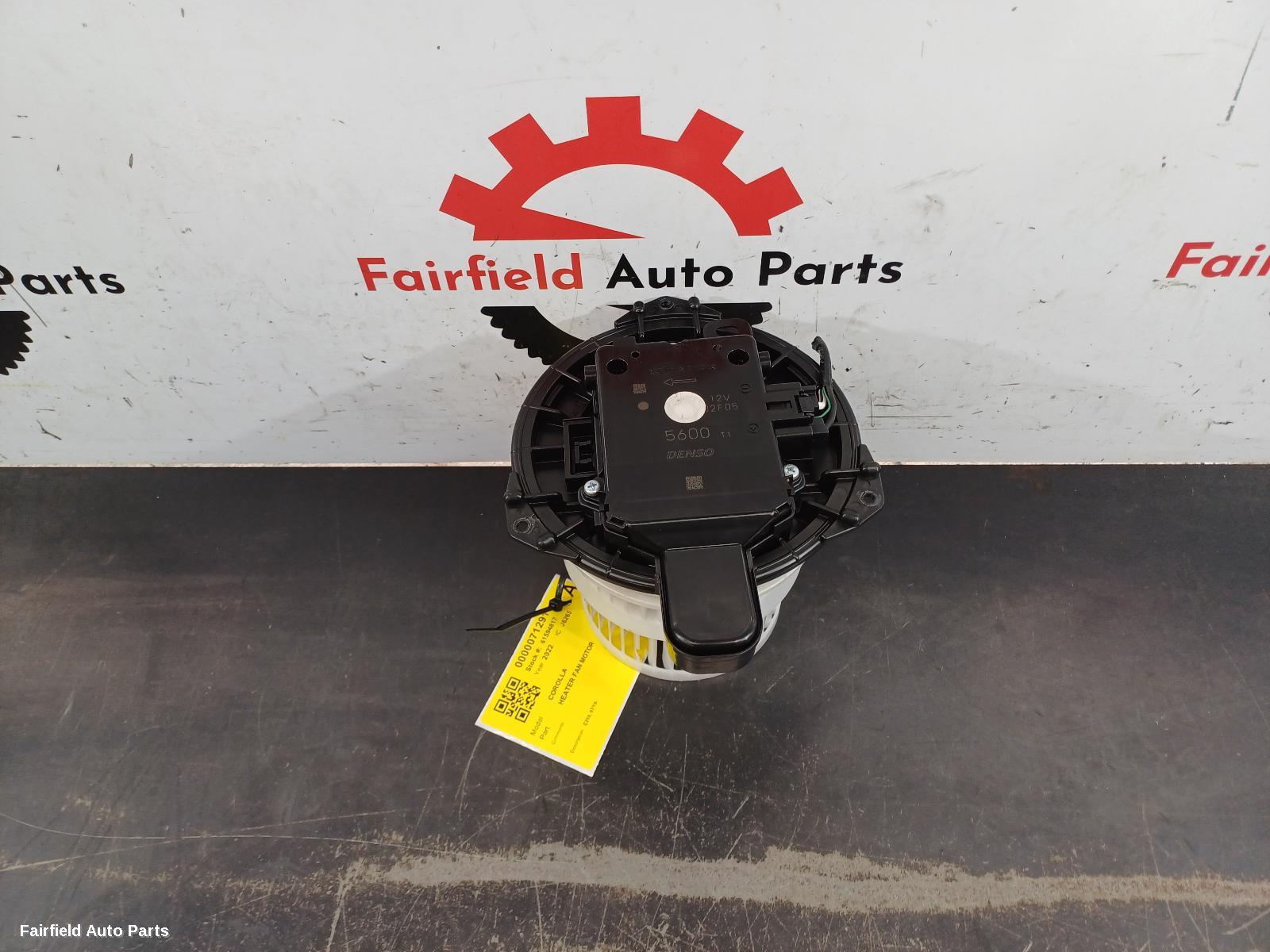 2018-2026 Toyota Corolla Heater Fan Motor
