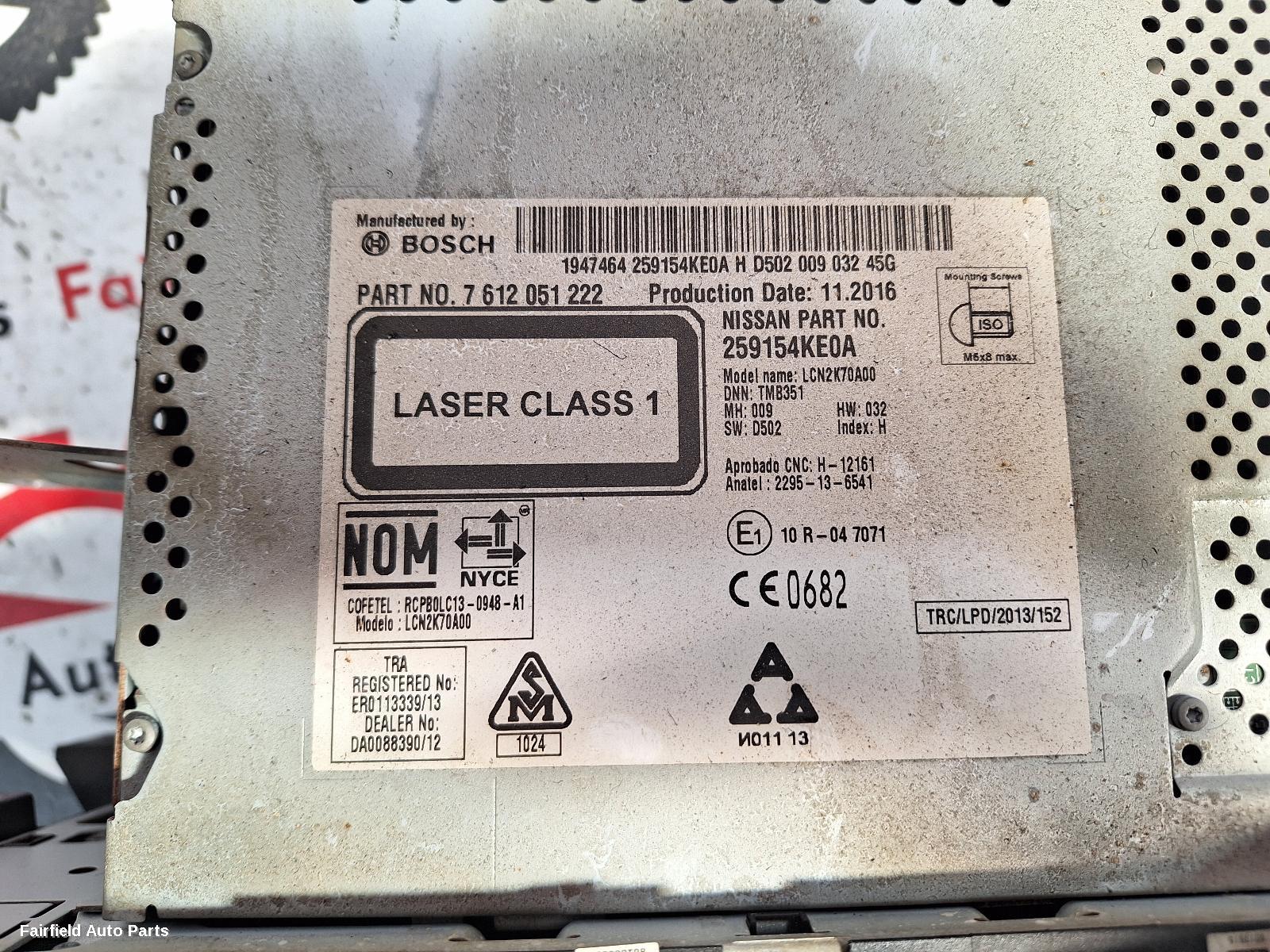 2015-2020 Nissan Navara Radio Cd Dvd Sat Tv