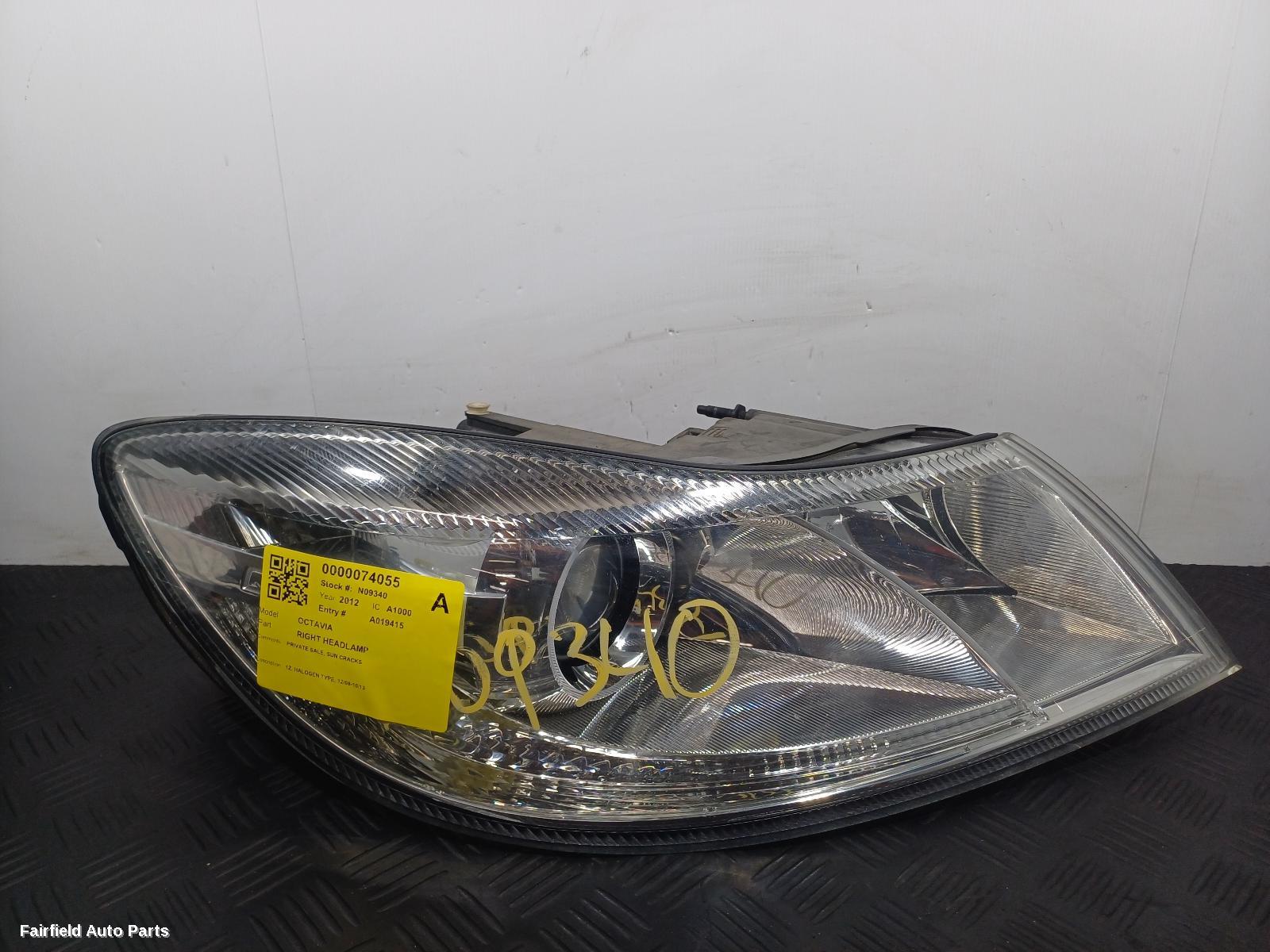 2008-2013 Skoda Octavia Right Headlamp