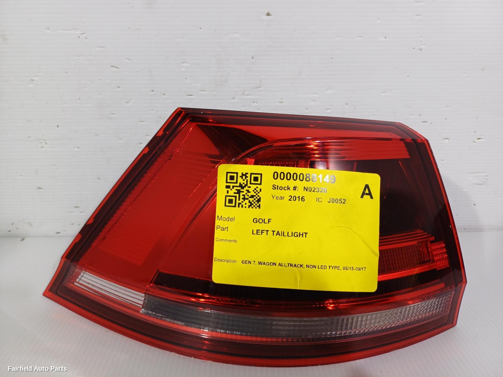 2015-2017 Volkswagen Golf Left Taillight